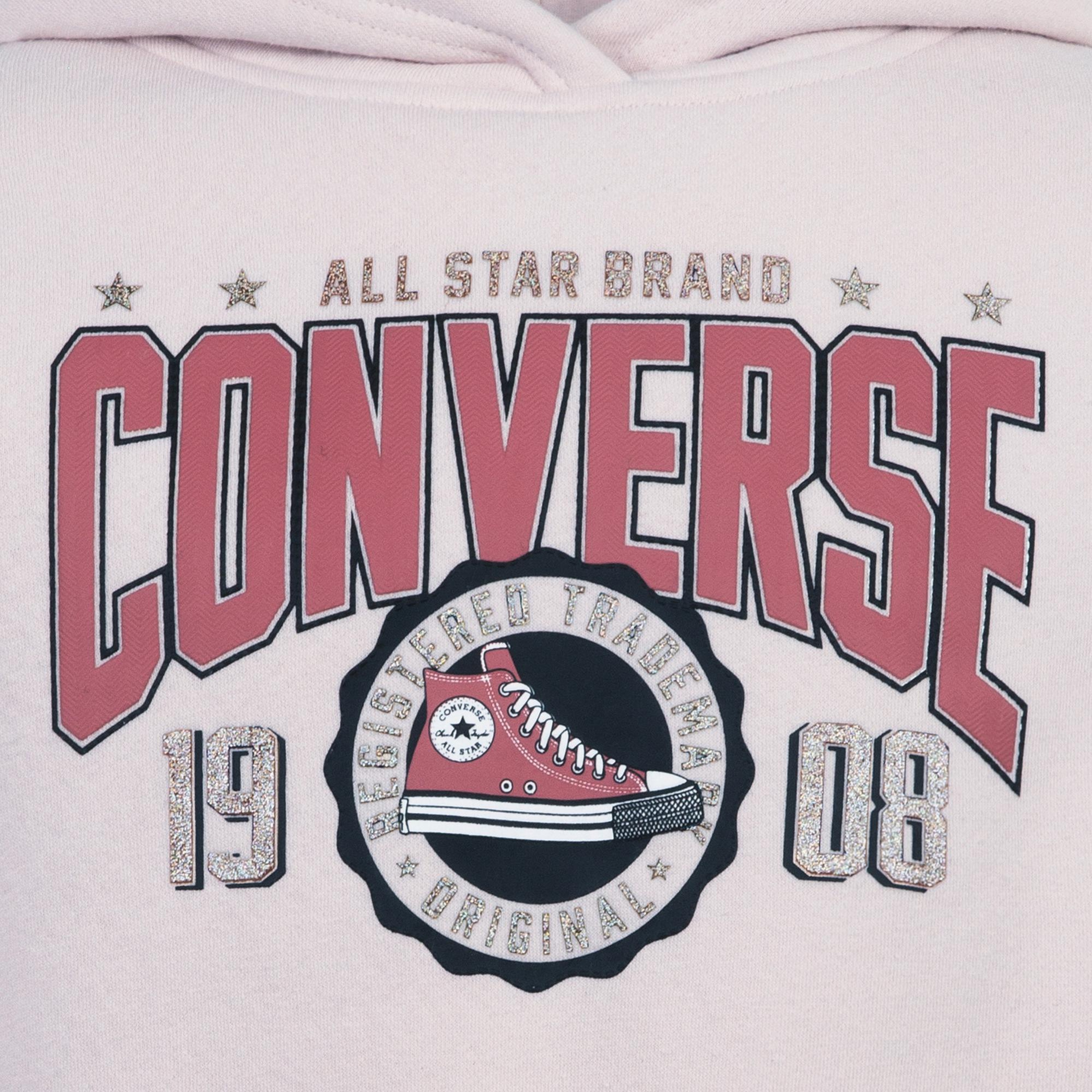 Converse Boxy Çocuk Pembe Hoodie