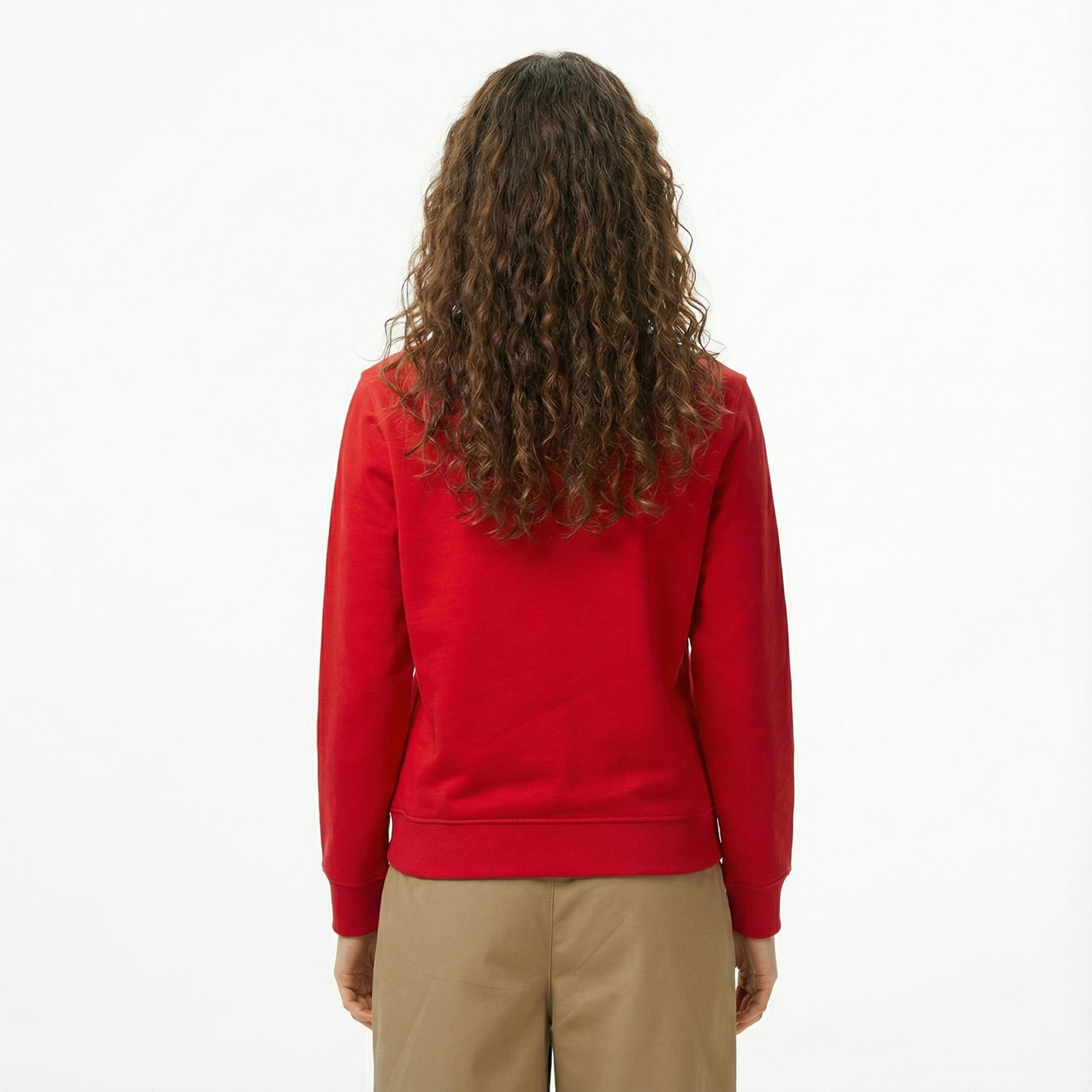 Tommy Jeans Regular Essential Logo Kadın Kırmızı Sweatshirt