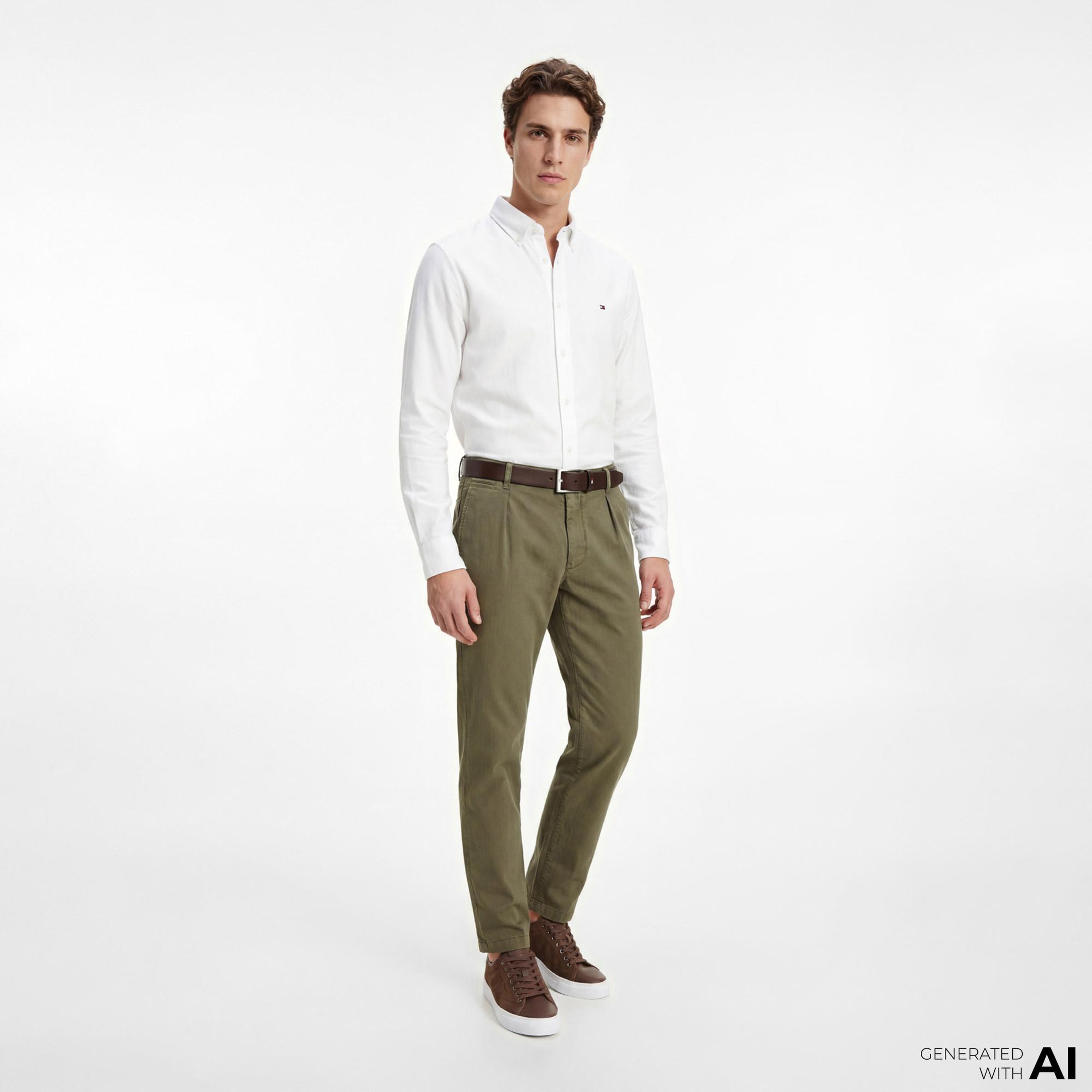 Tommy Hilfiger Core Essentials Erkek Beyaz Gömlek