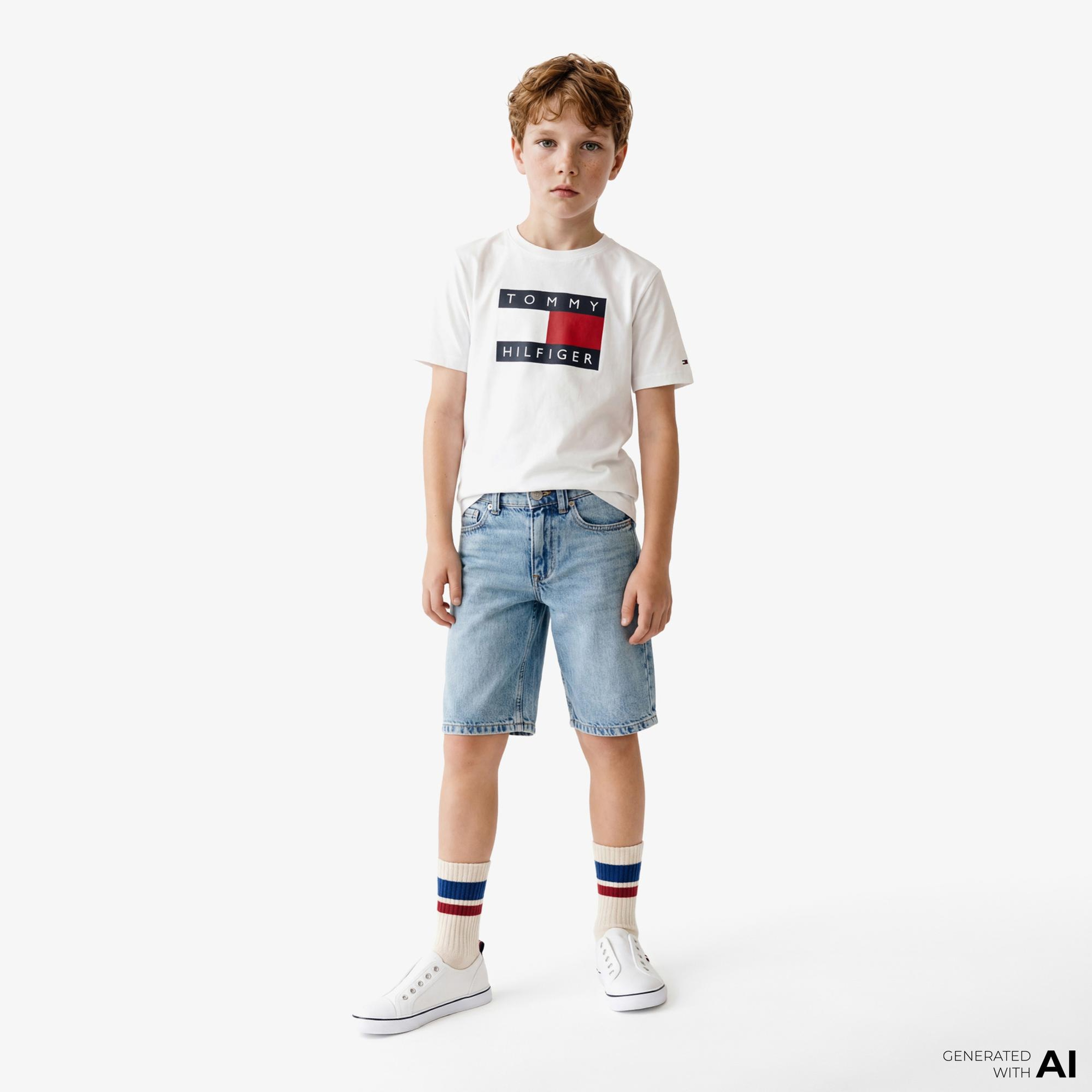 Tommy Hilfiger Heritage Çocuk Beyaz T-Shirt