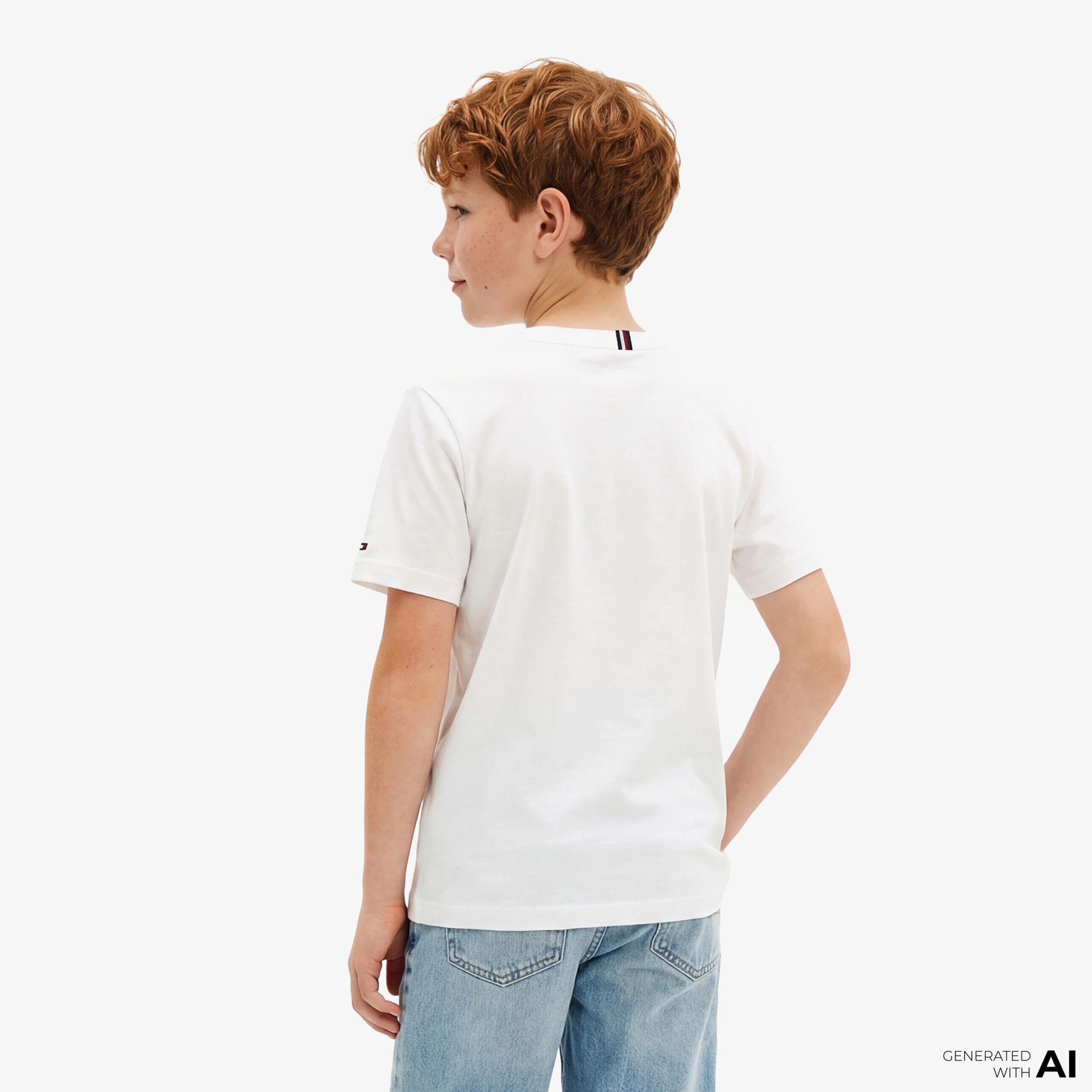Tommy Hilfiger Heritage Çocuk Beyaz T-Shirt