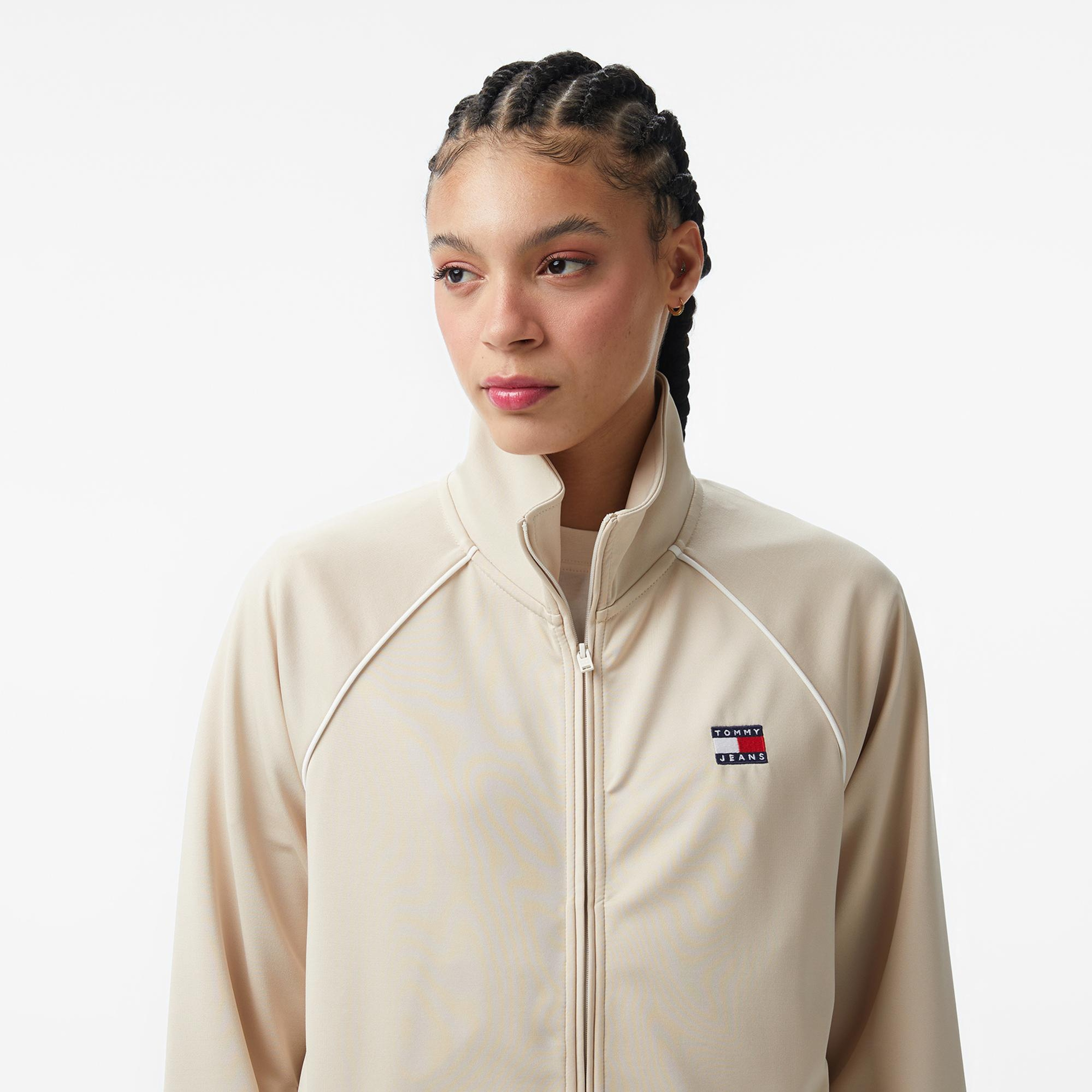 Tommy Hilfiger Badge Kadın Bej Eşofman Üstü