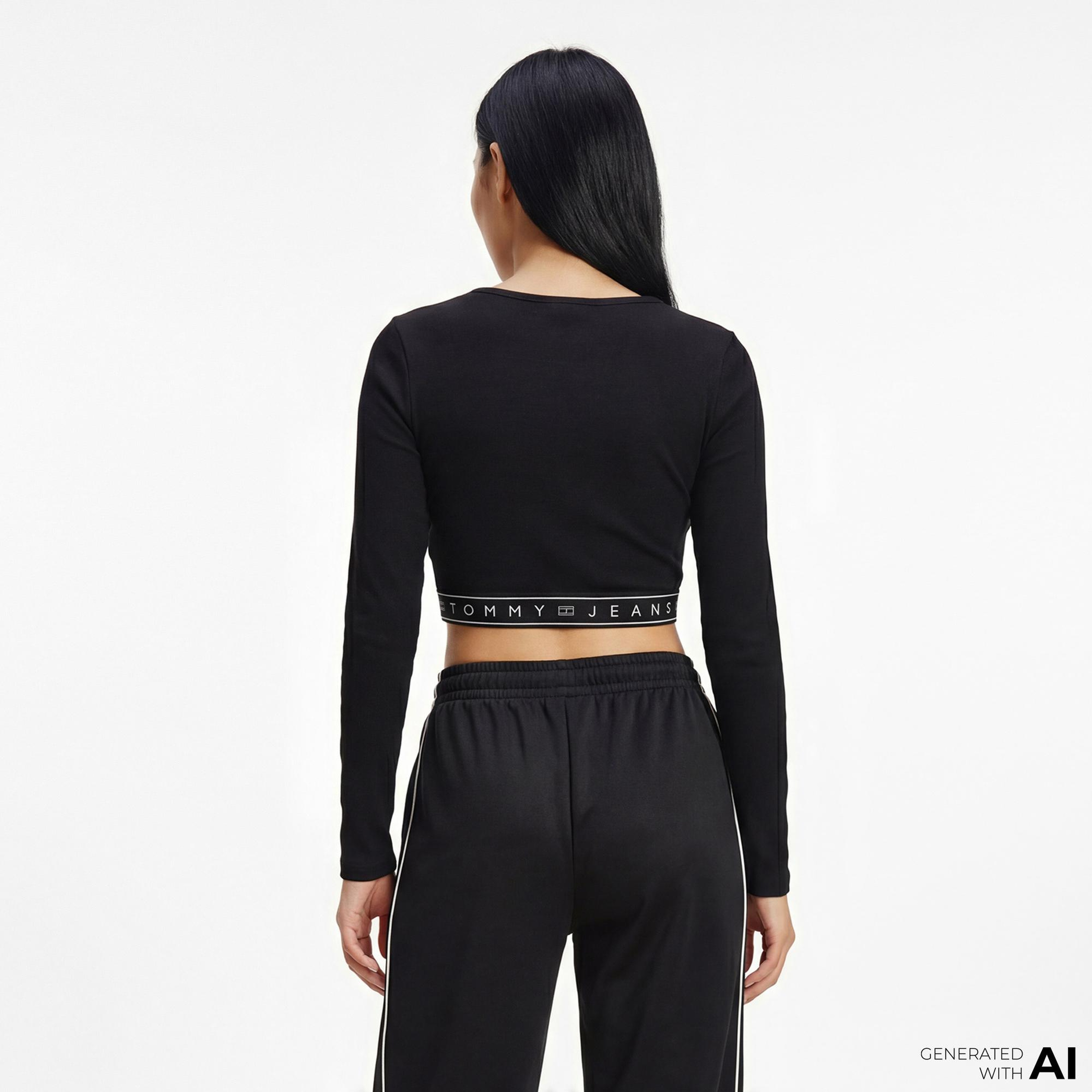 Tommy Hilfiger D3 Kadın Siyah Uzun Kollu T-Shirt