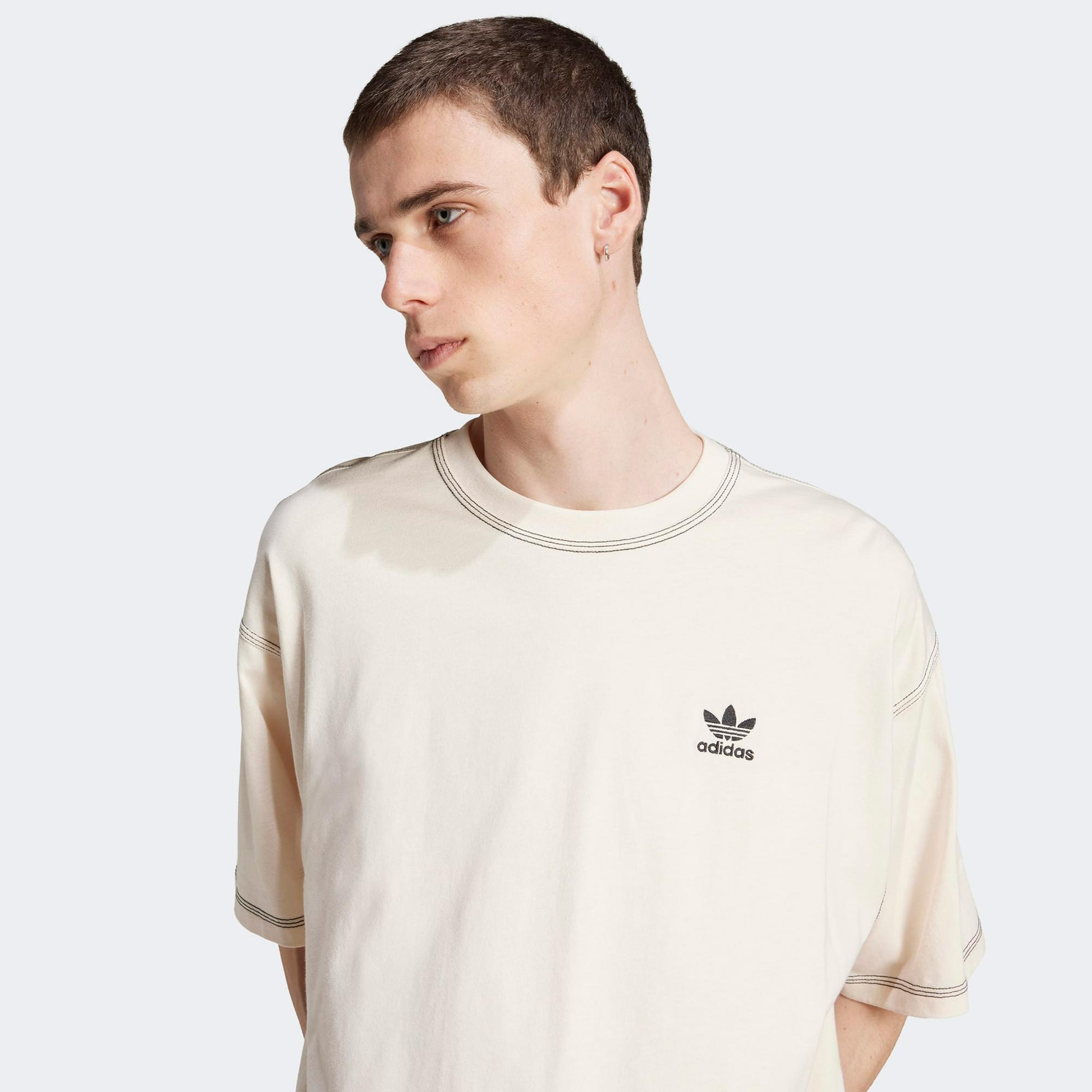 adidas Trefoil Essentials Erkek Krem Rengi T-Shirt