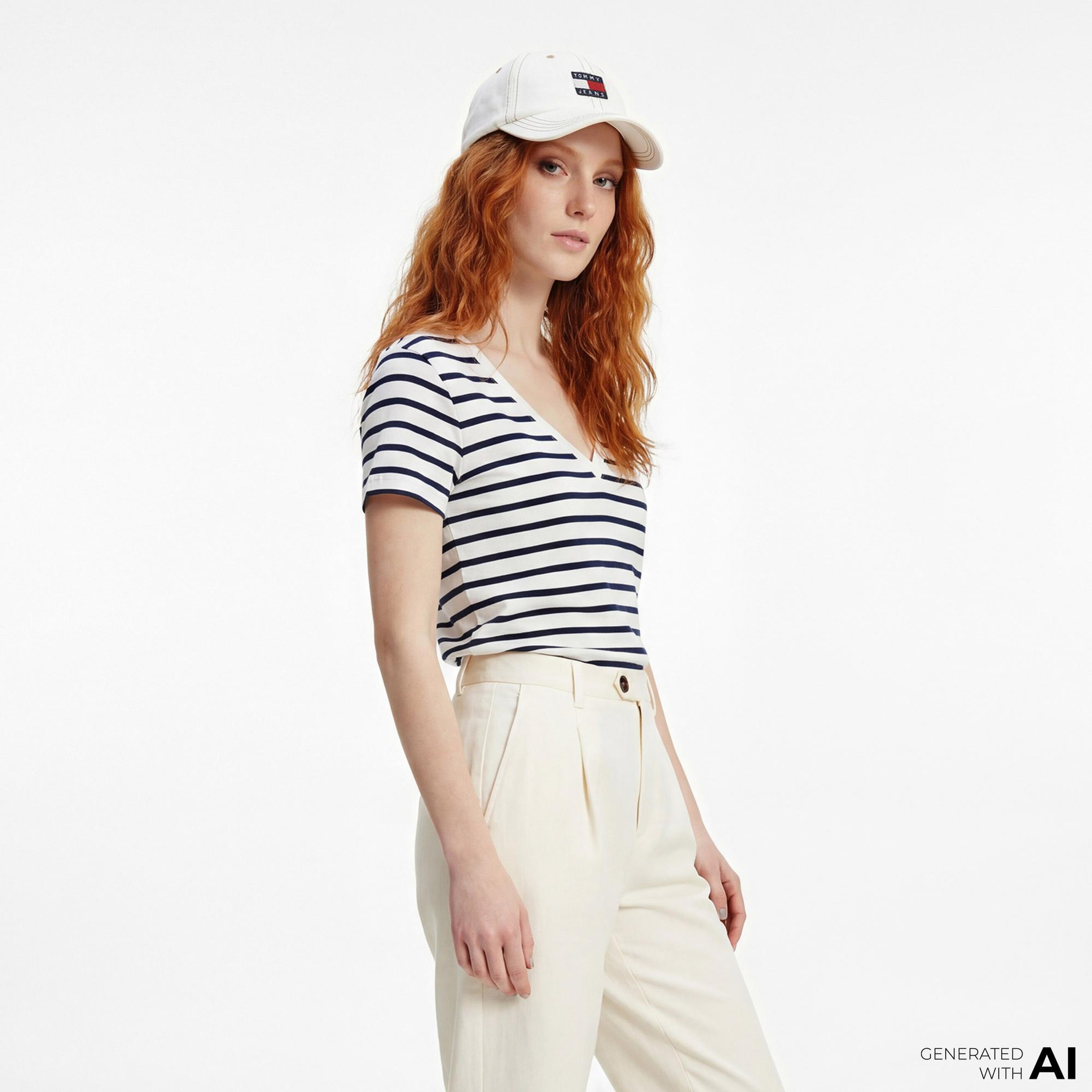 Tommy Hilfiger Nos Kadın Beyaz T-Shirt