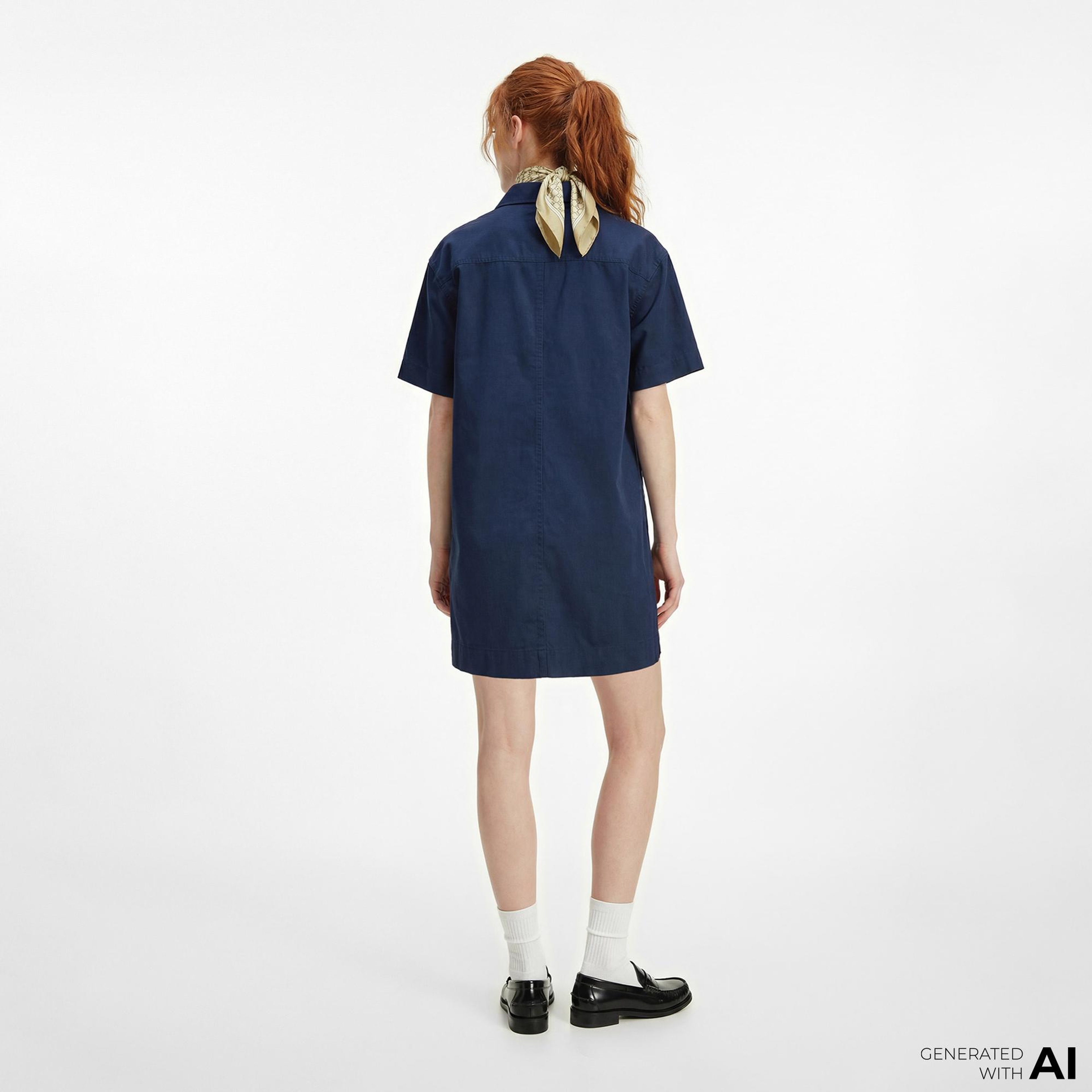 Tommy Hilfiger Modern Prep Kadın Lacivert Elbise