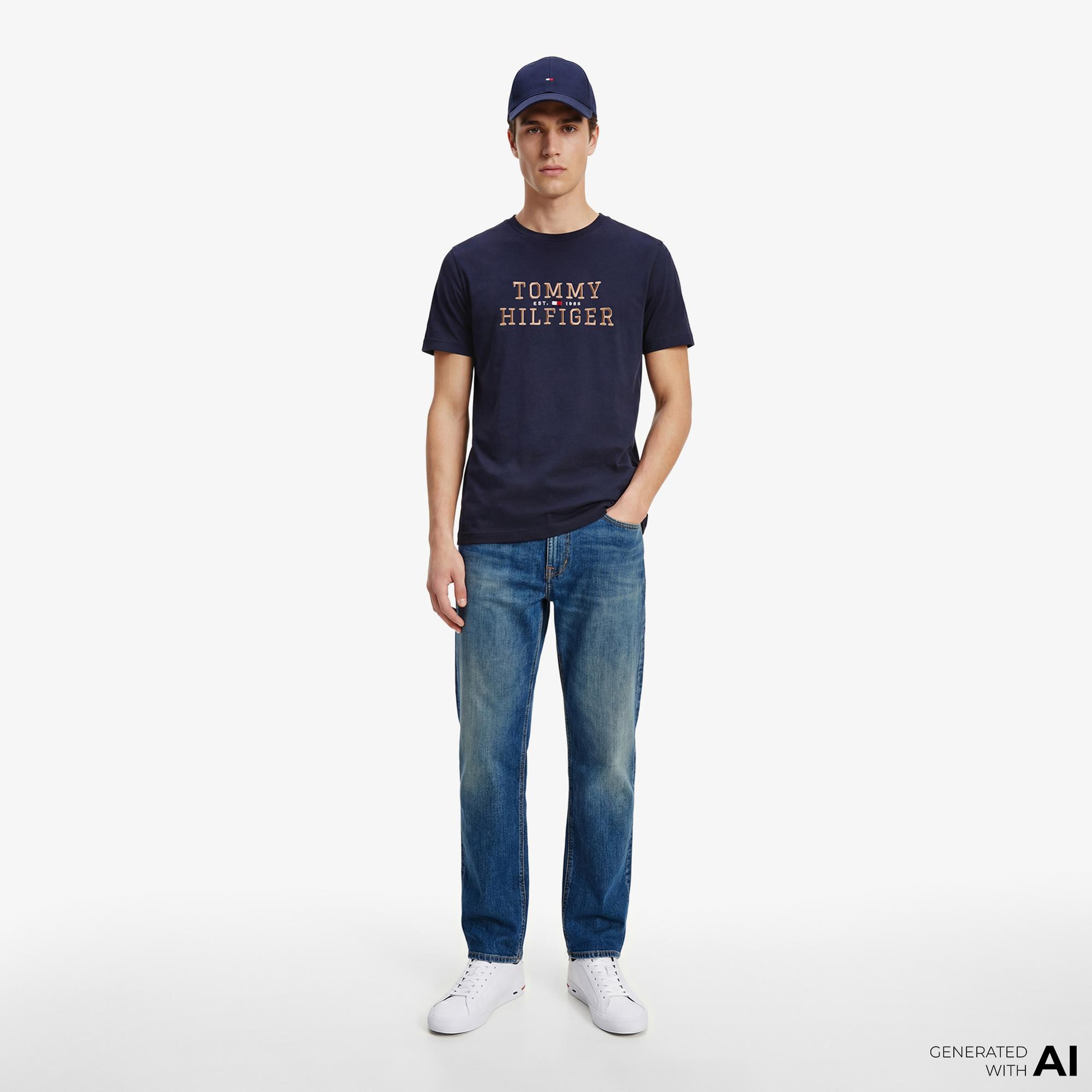 Tommy Hilfiger Brand Love Graphic Erkek Lacivert T-Shirt