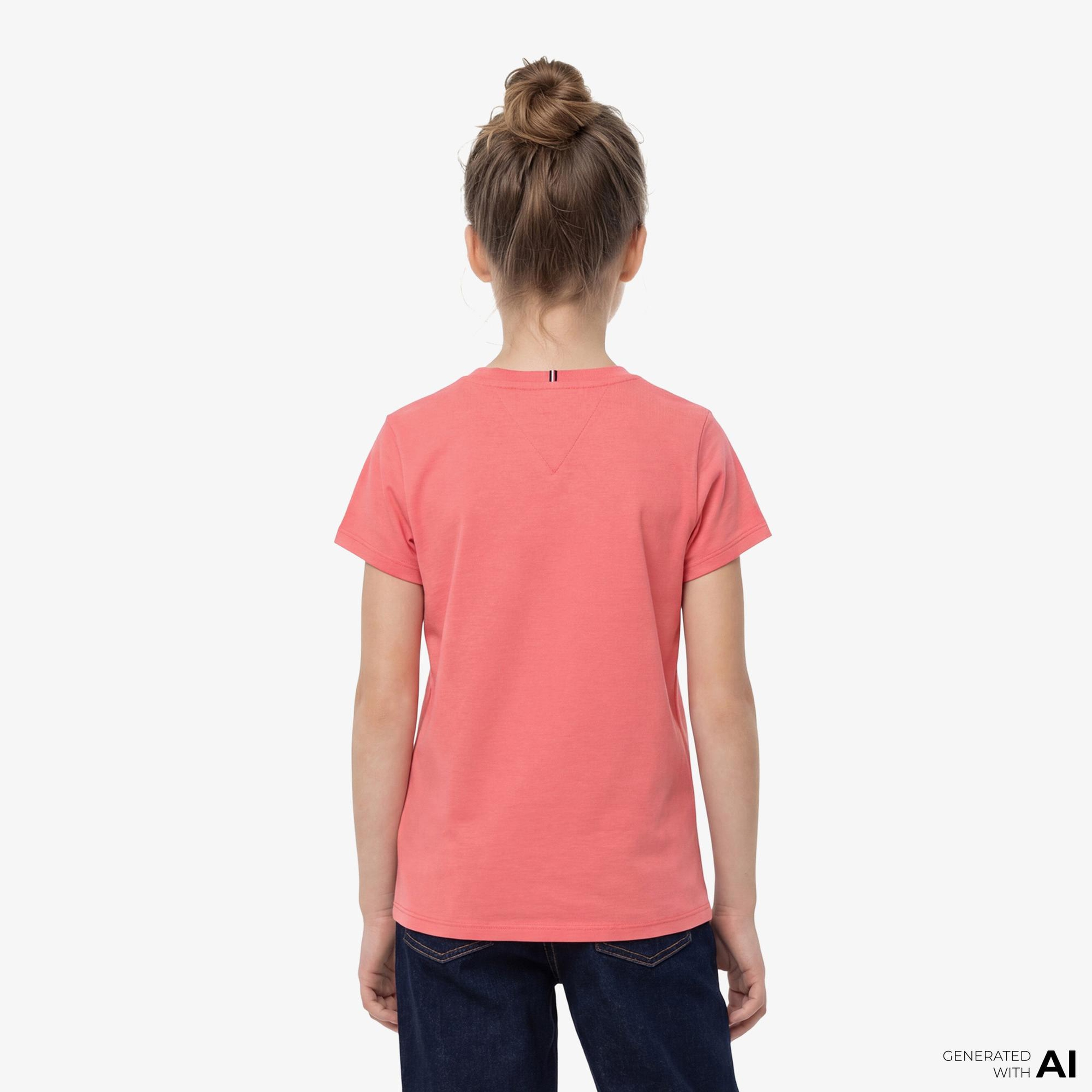 Tommy Hilfiger Script Çocuk Pembe T-Shirt