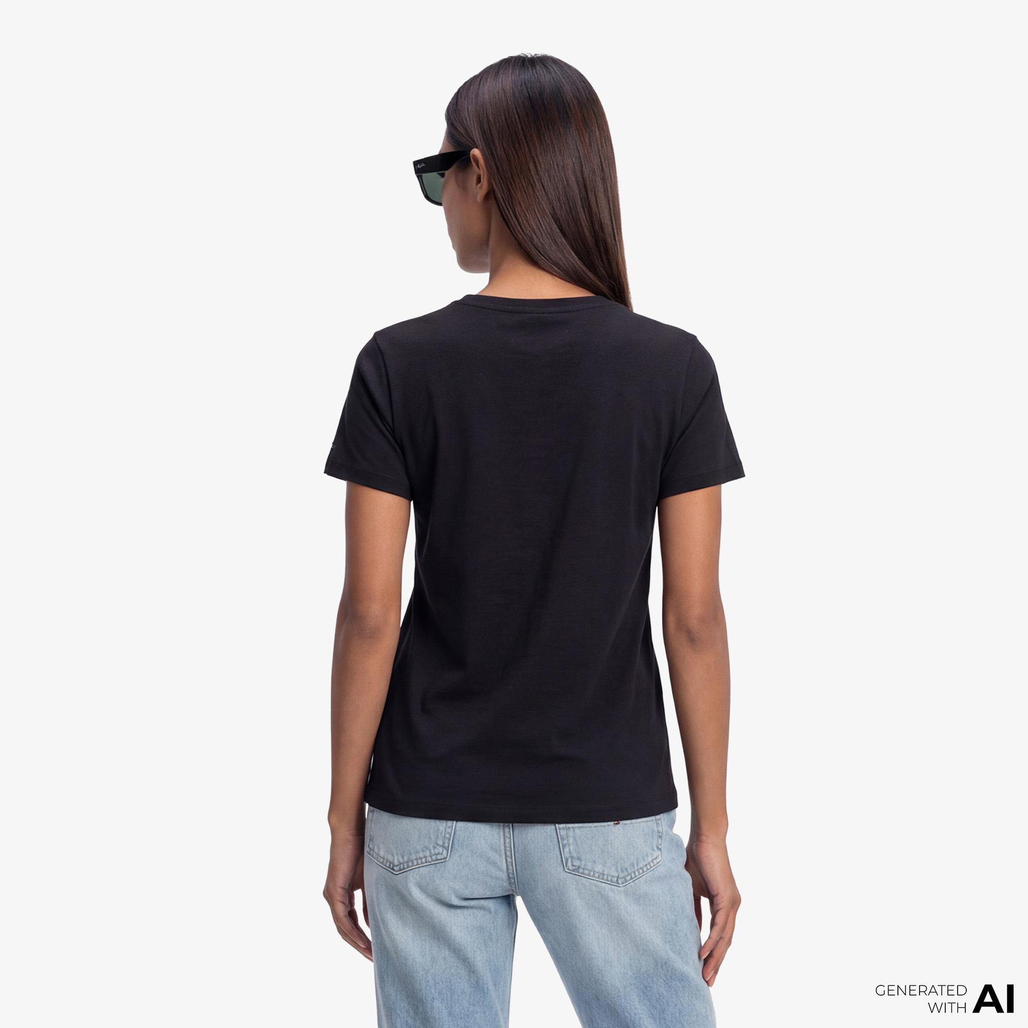 Tommy Hilfiger Script Kadın Siyah T-Shirt