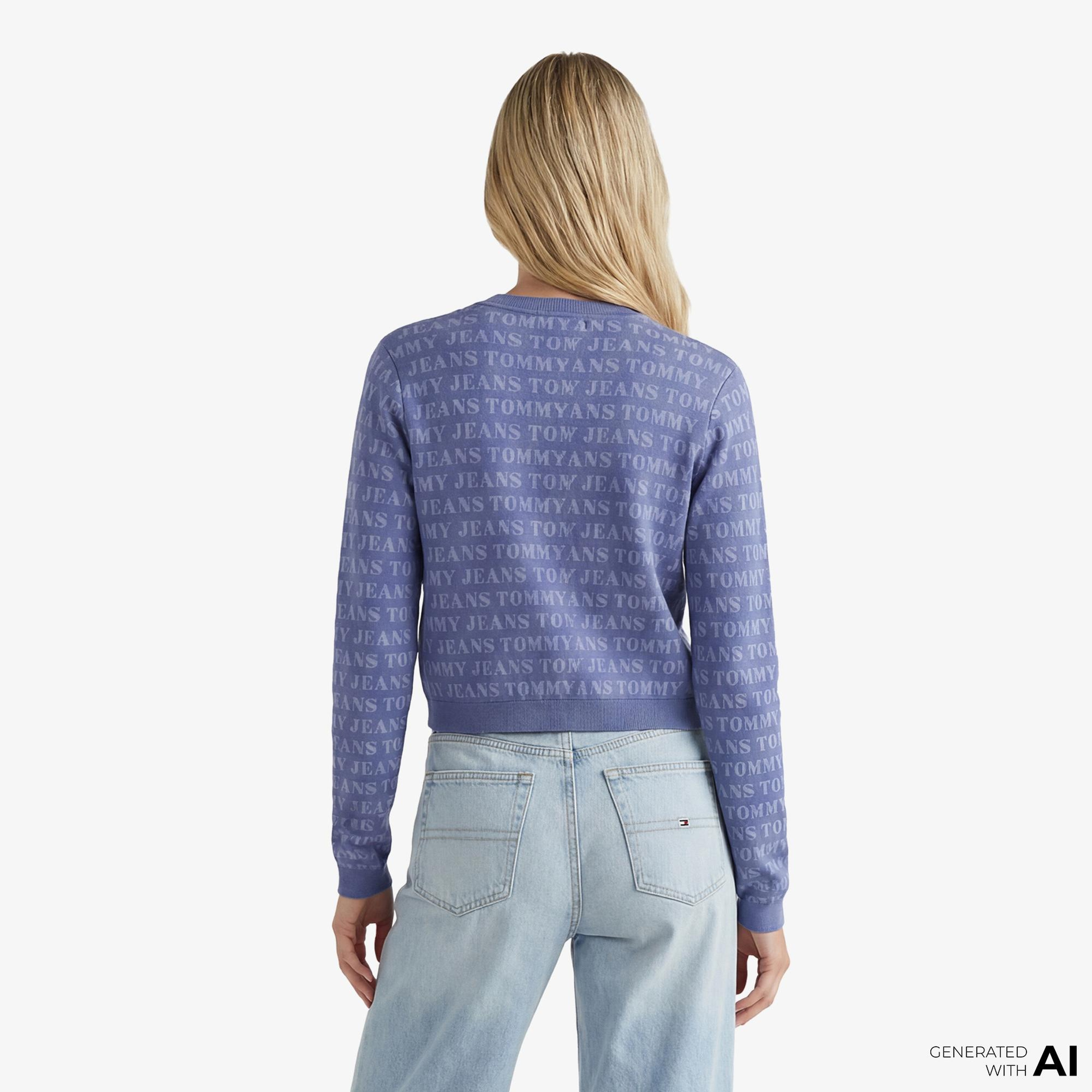 Tommy Hilfiger Dollar Kadın Mavi Triko