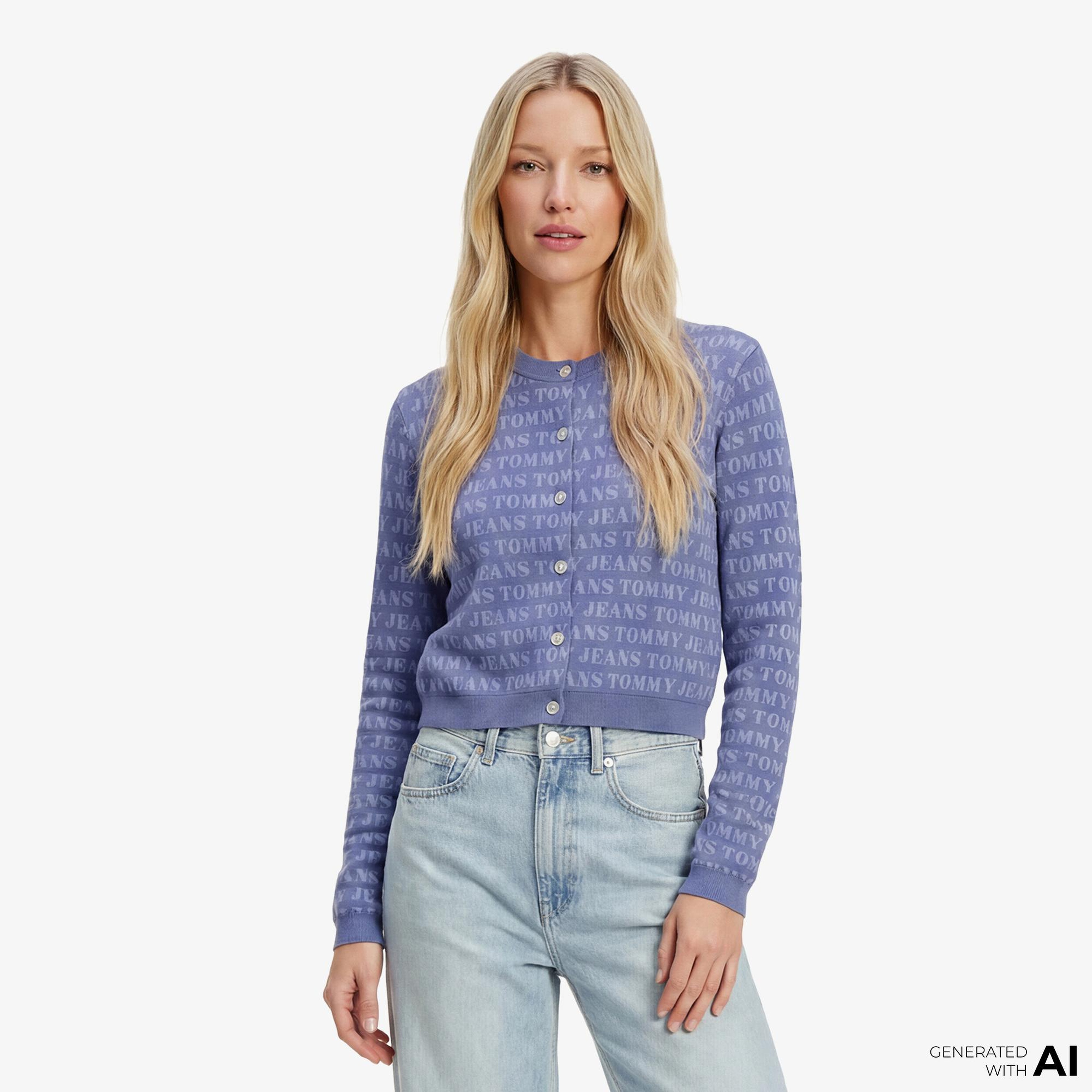 Tommy Hilfiger Dollar Kadın Mavi Triko