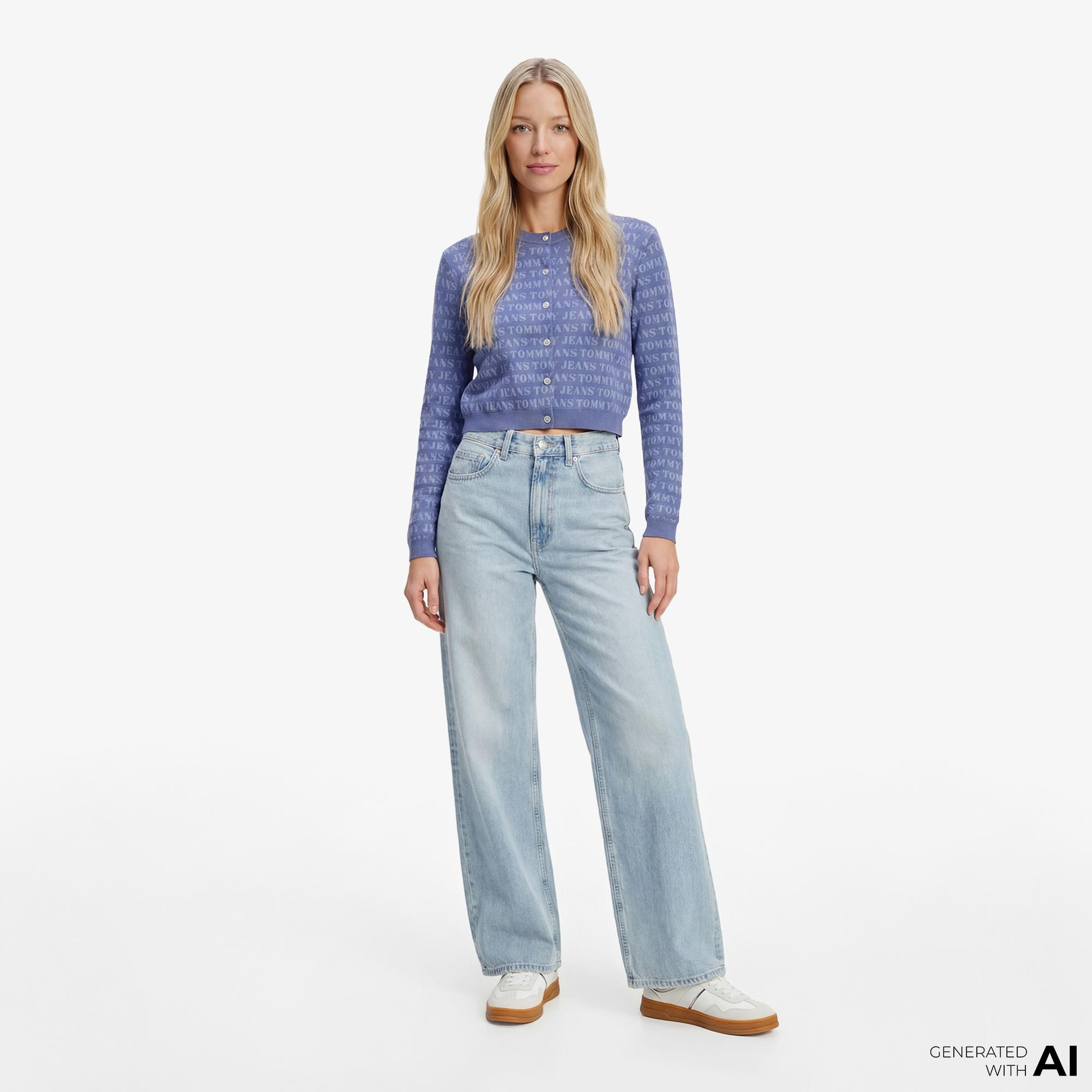 Tommy Hilfiger Dollar Kadın Mavi Triko