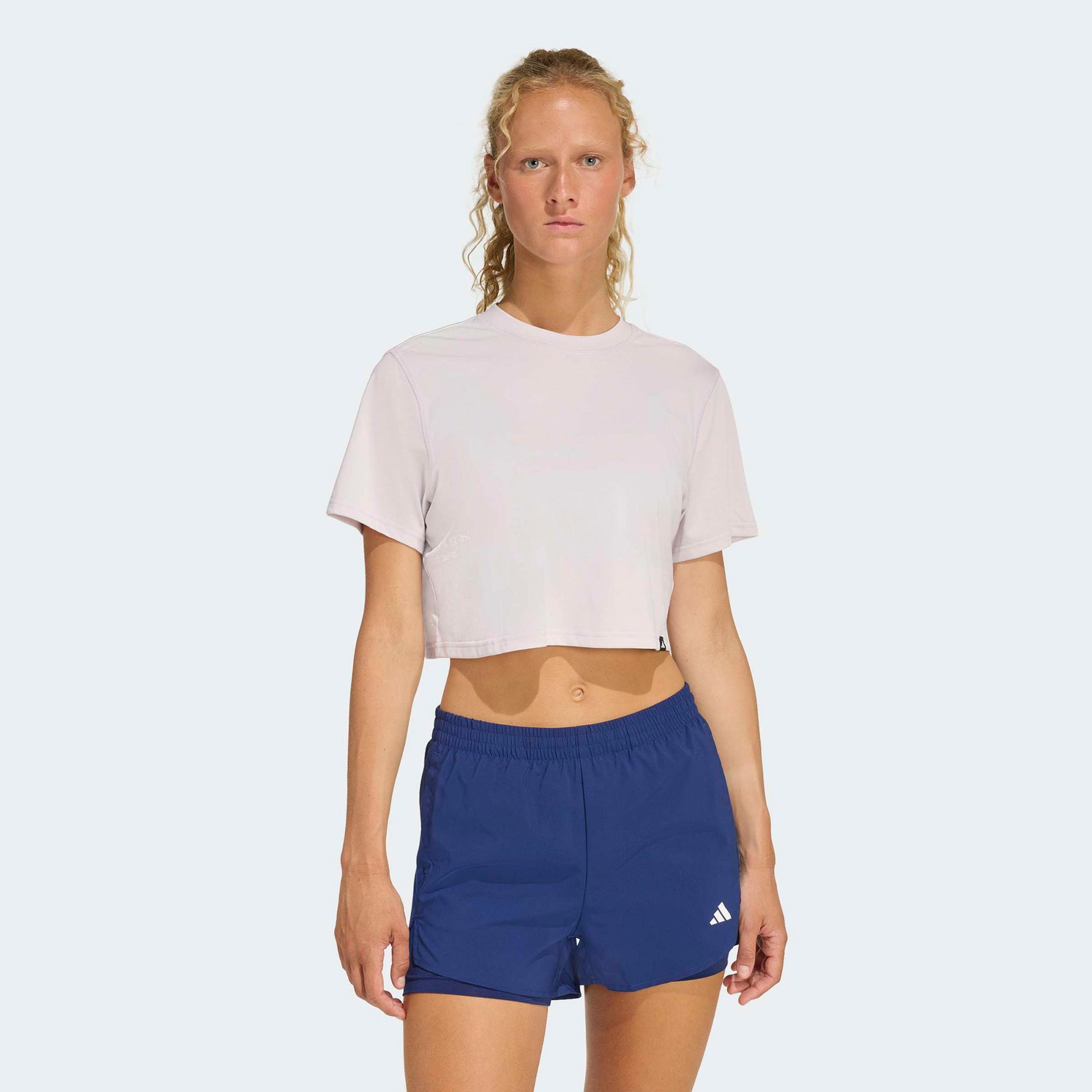 adidas Climacool Power Training Kadın Mor Crop T-Shirt