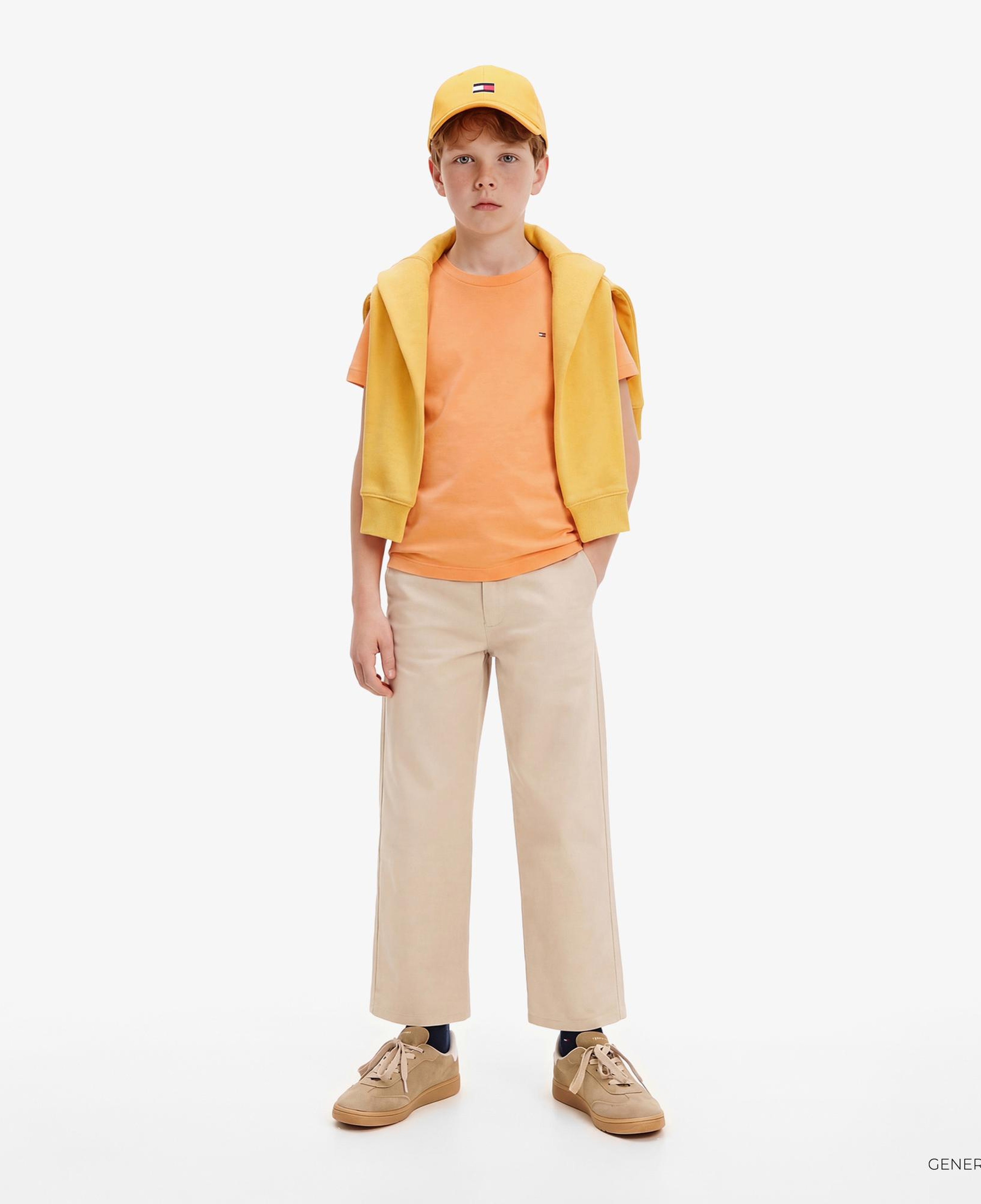 Tommy Hilfiger Essentials Çocuk Turuncu Crop T-Shirt