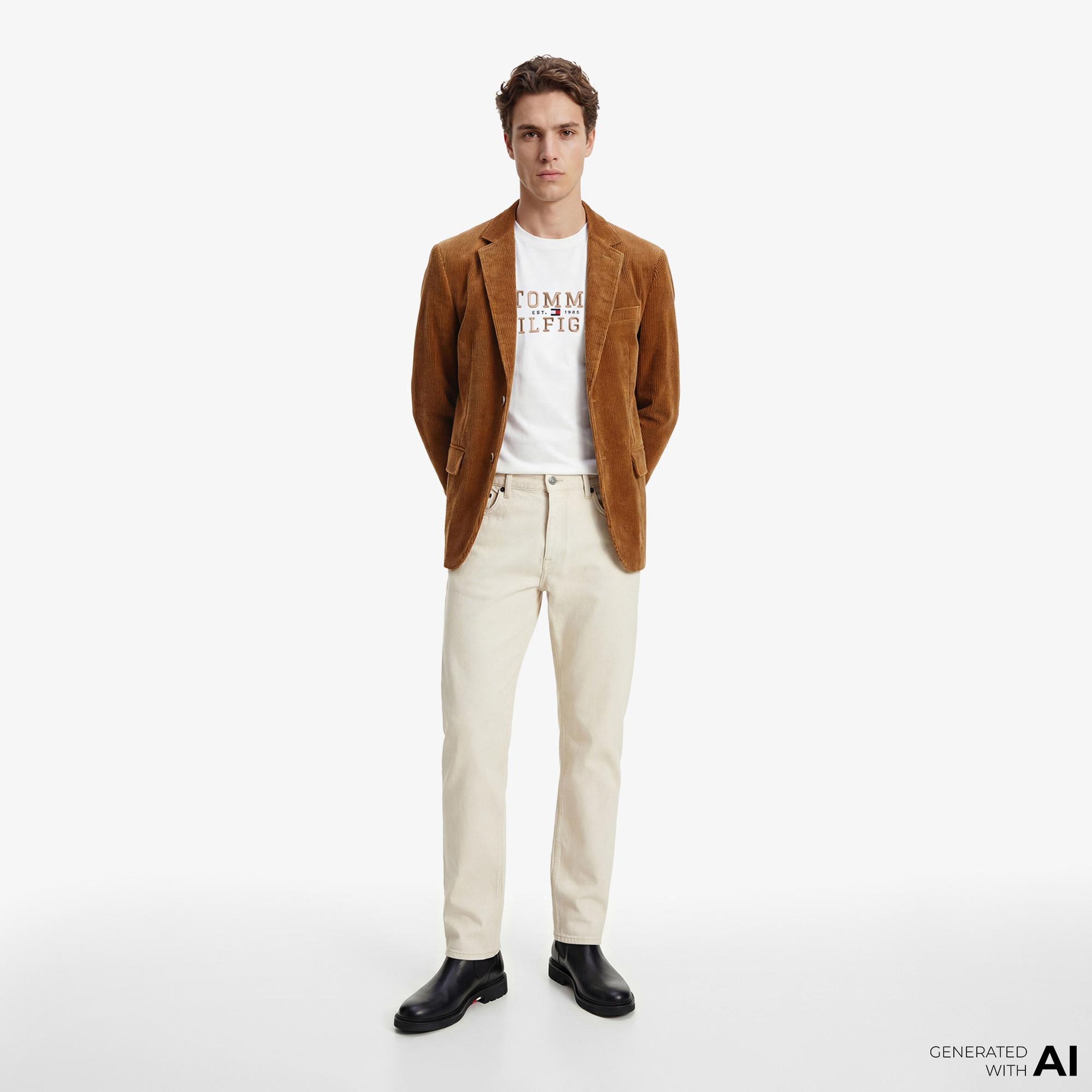 Tommy Hilfiger Brand Love Graphic Erkek Beyaz T-Shirt