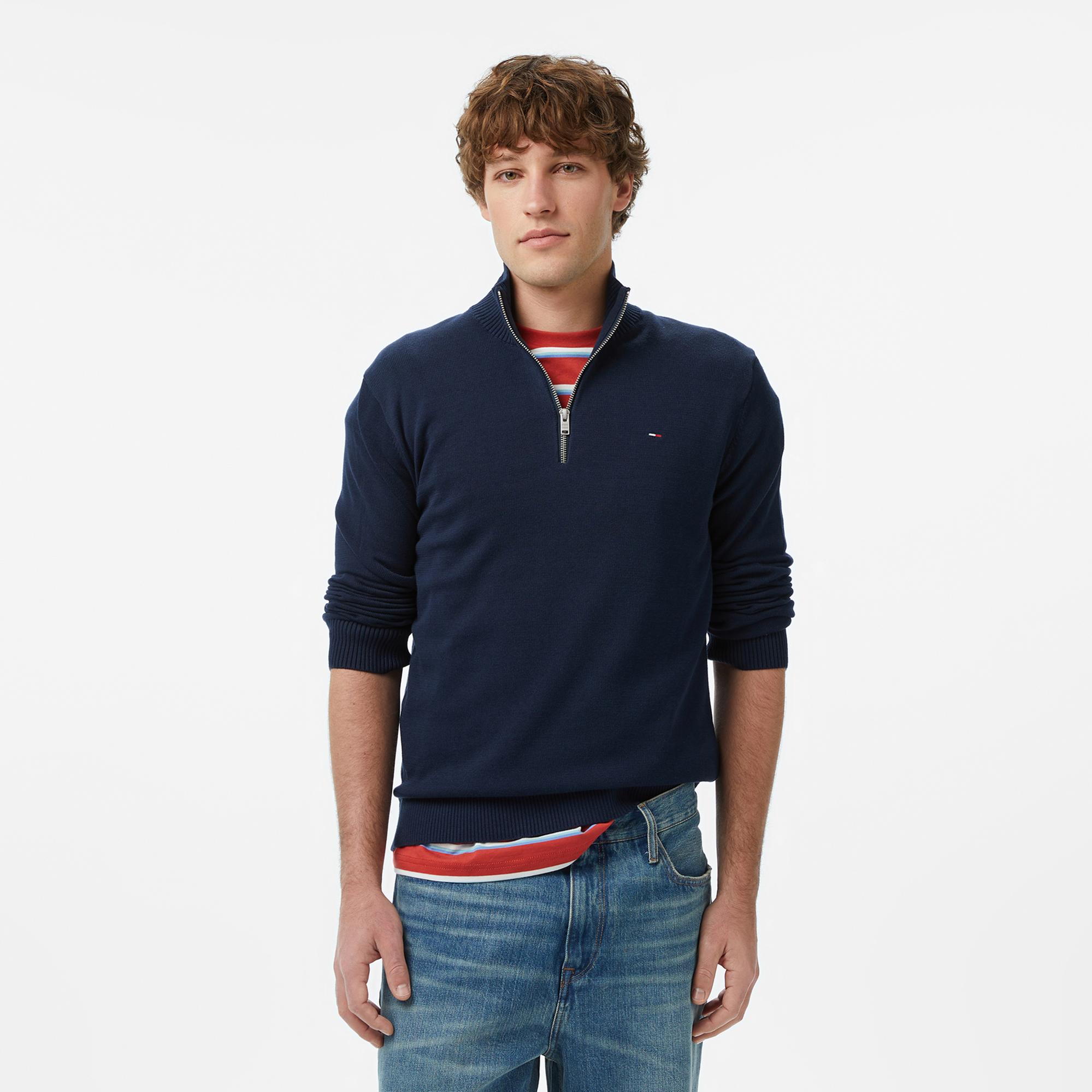Tommy Hilfiger Classic Flag Erkek Lacivert Triko