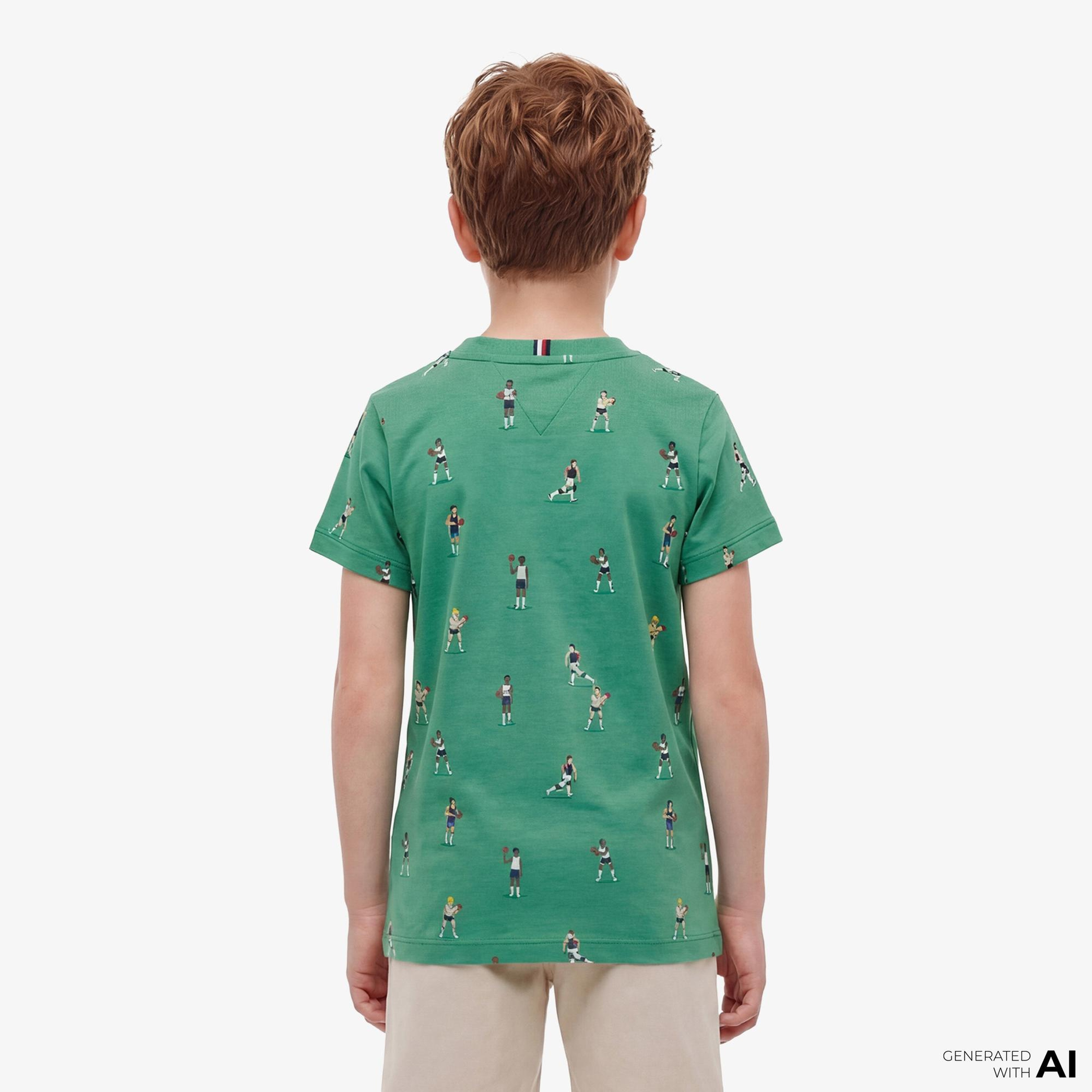 Tommy Hilfiger Little Çocuk Yeşil Crop T-Shirt