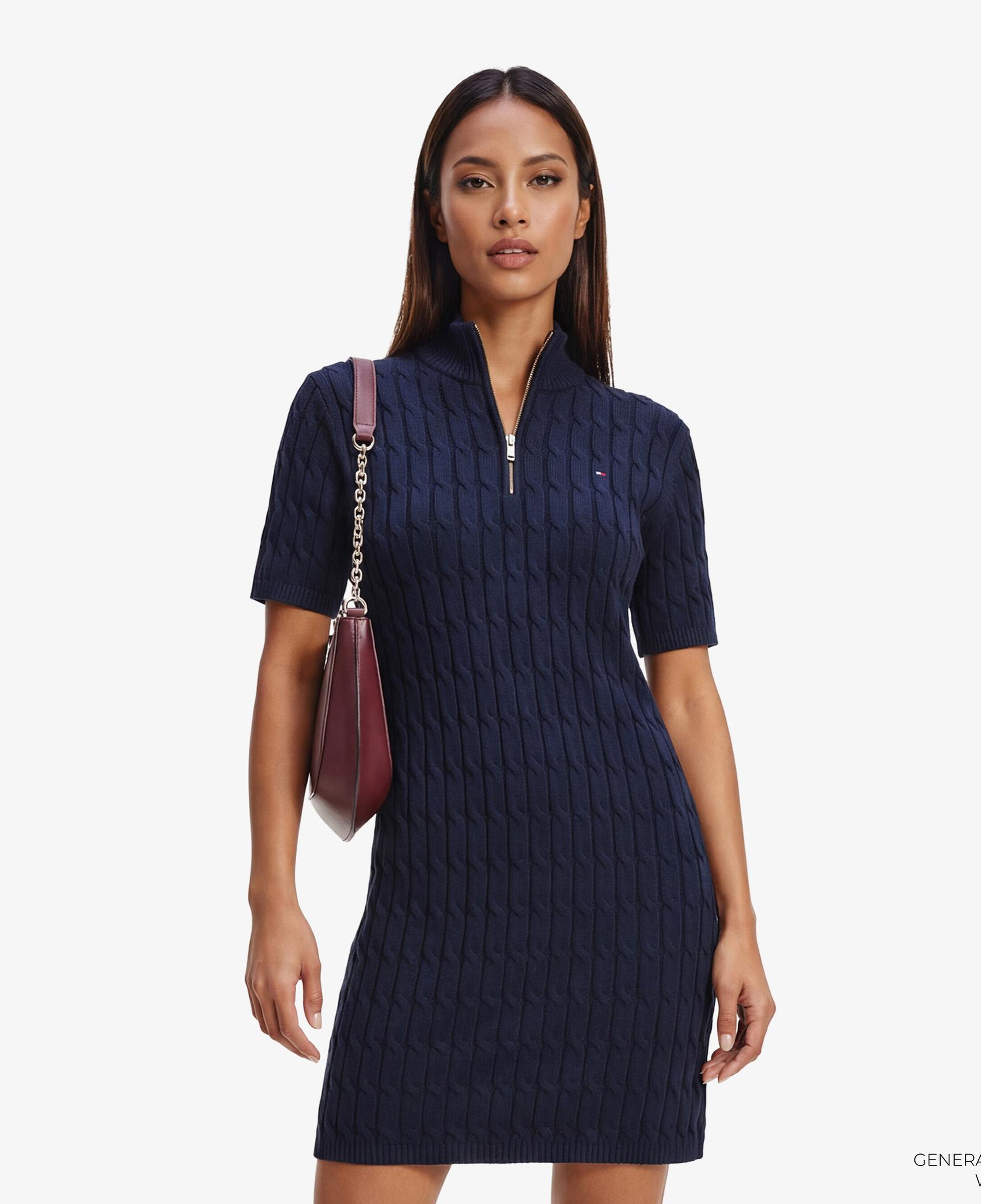 Tommy Hilfiger Mid Cable Kadın Lacivert Elbise