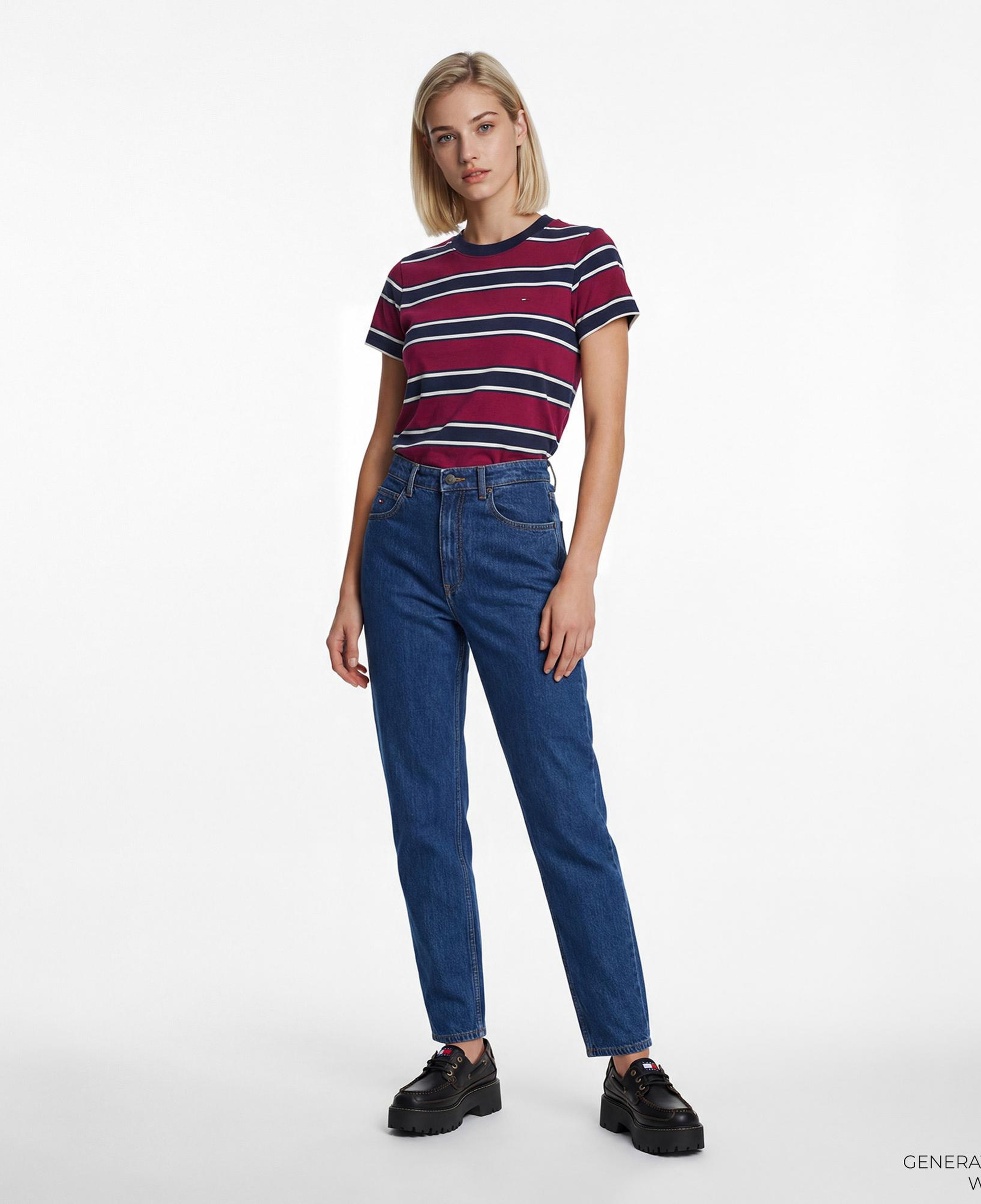 Tommy Hilfiger Denim Essentials Kadın Bordo T-Shirt