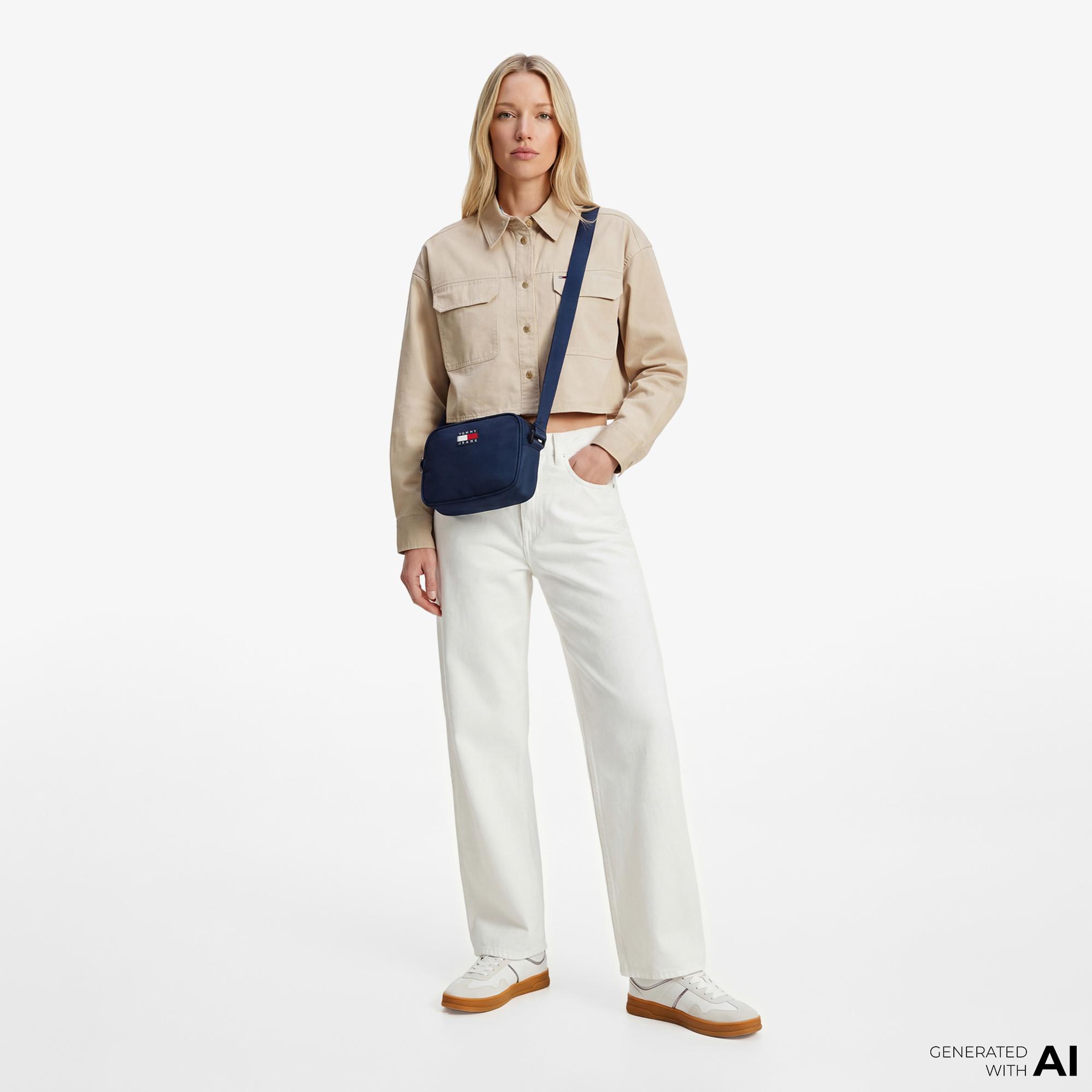 Tommy Hilfiger Modern Prep Kadın Bej Gömlek