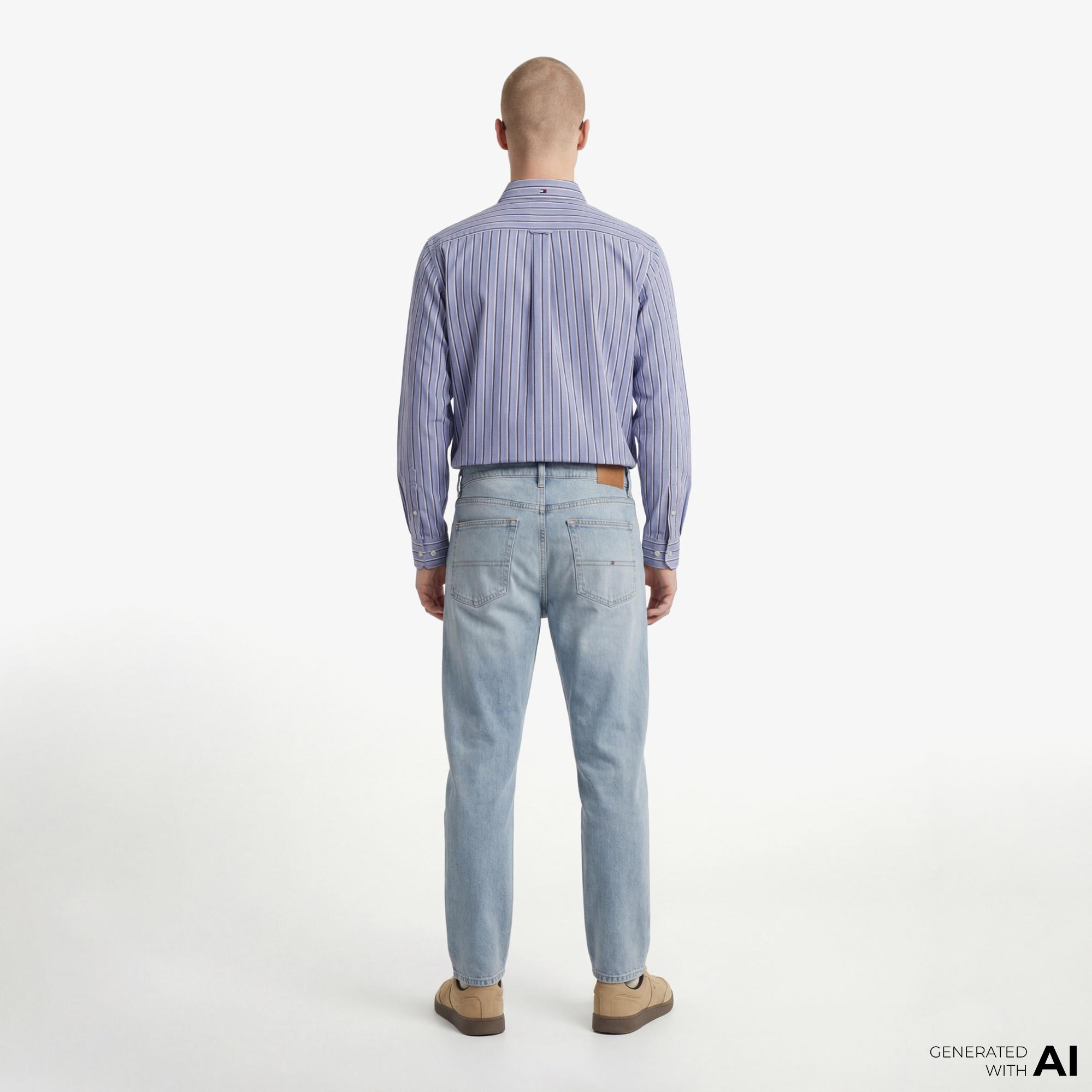 Tommy Hilfiger Visual Wash Erkek Lacivert Jean