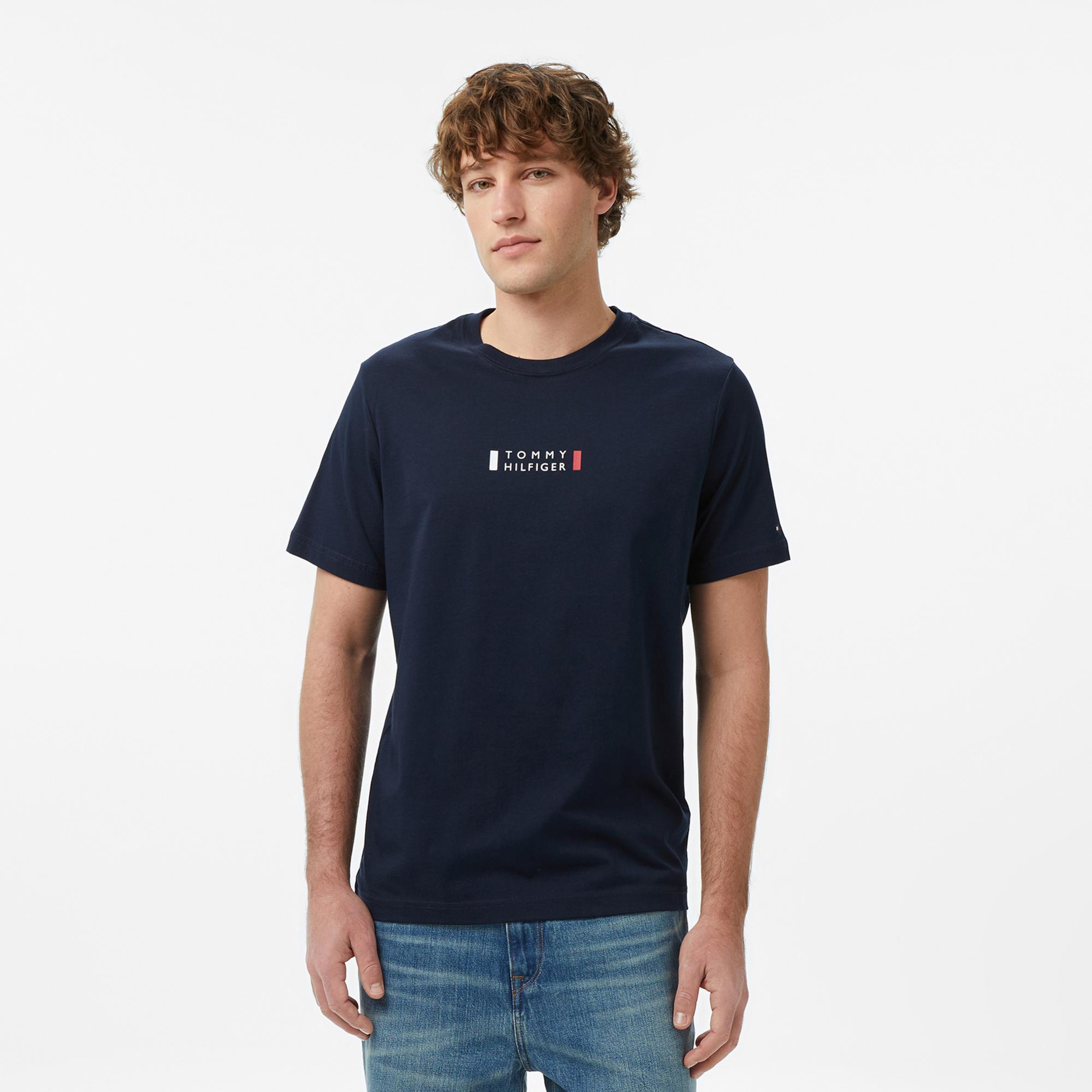 Tommy Hilfiger Brand Love Graphic Erkek Lacivert T-Shirt