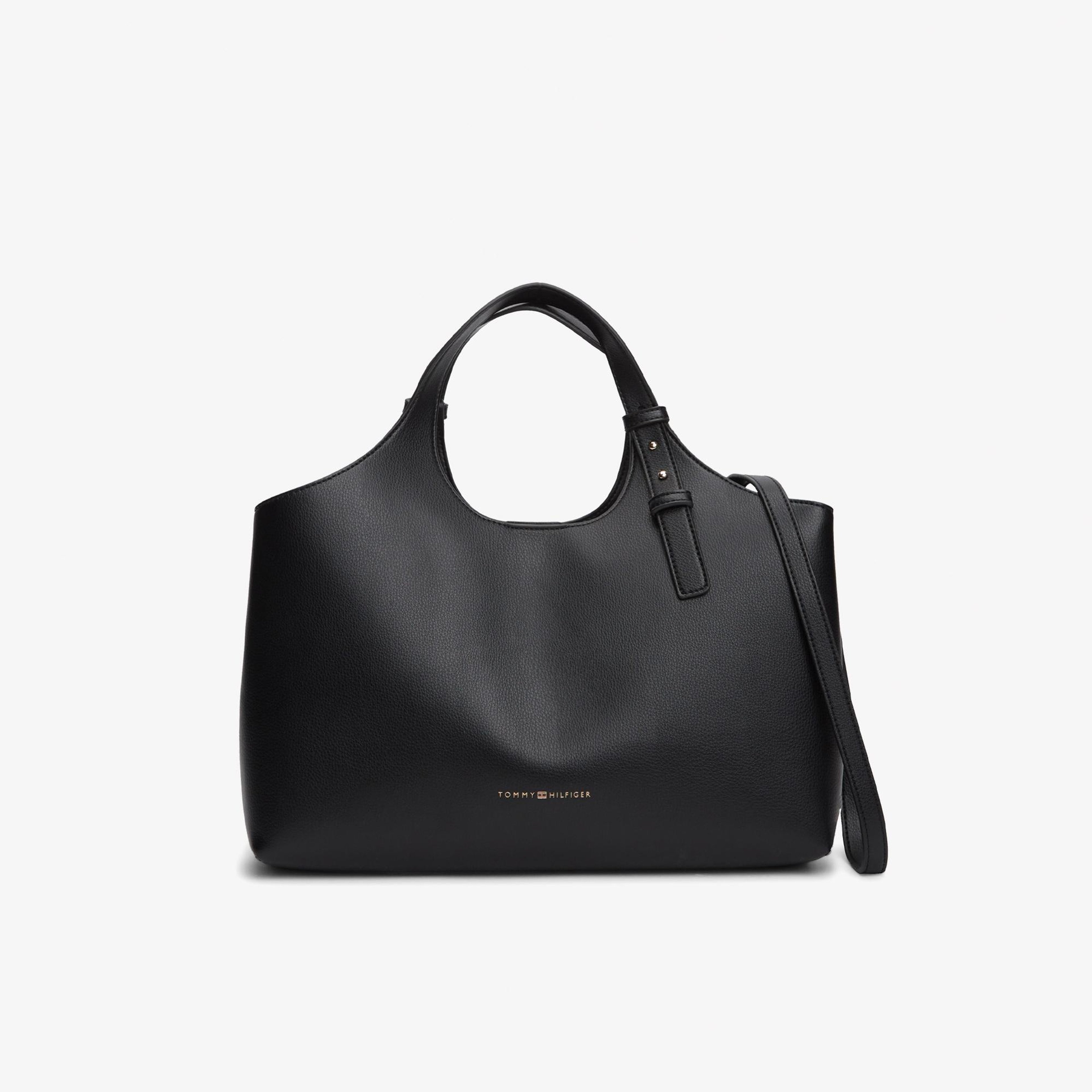 Tommy Hilfiger Logo Kadın Siyah El Çantası