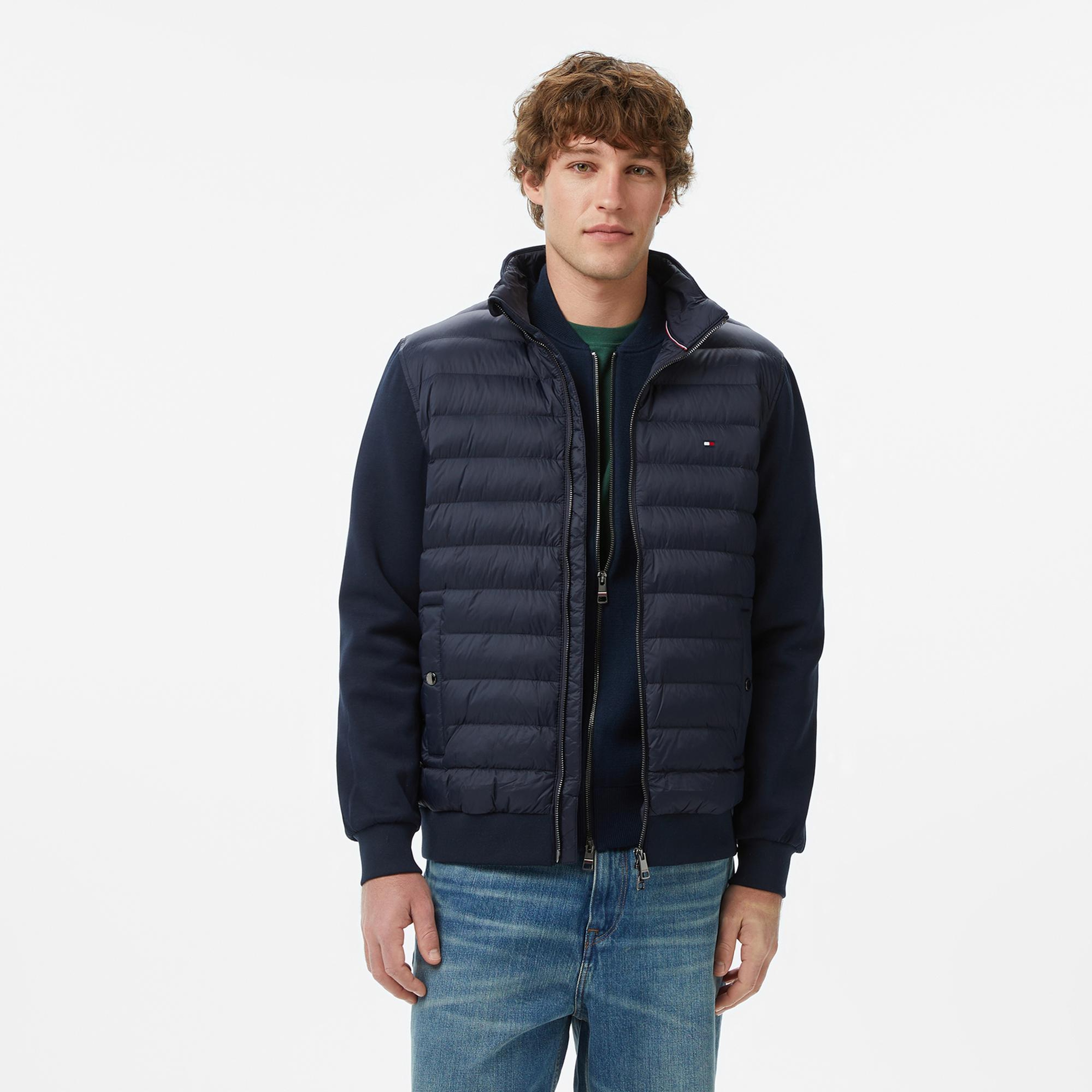 Tommy Hilfiger Mixed Media Erkek Lacivert Eşofman Üstü