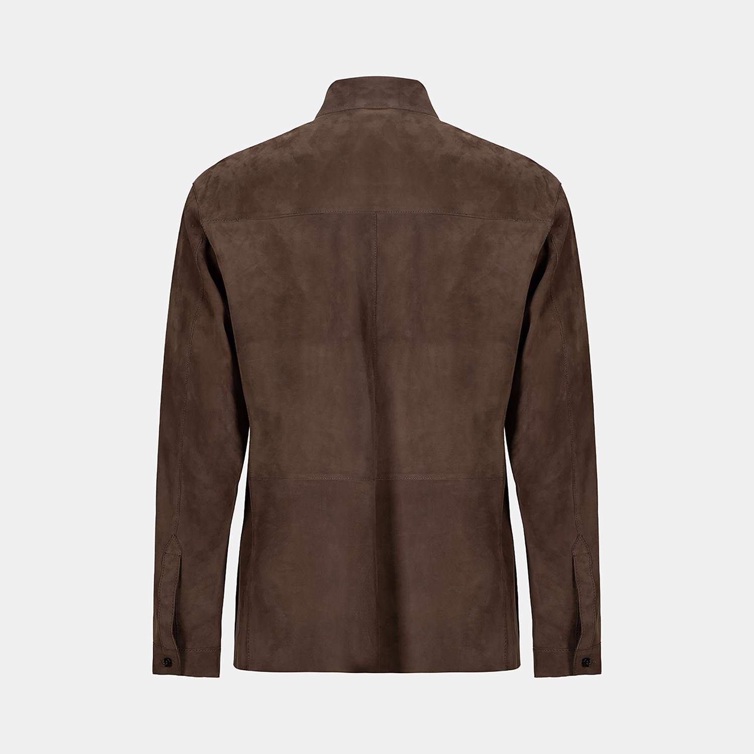 Erkek Kahve Süet Gömlek