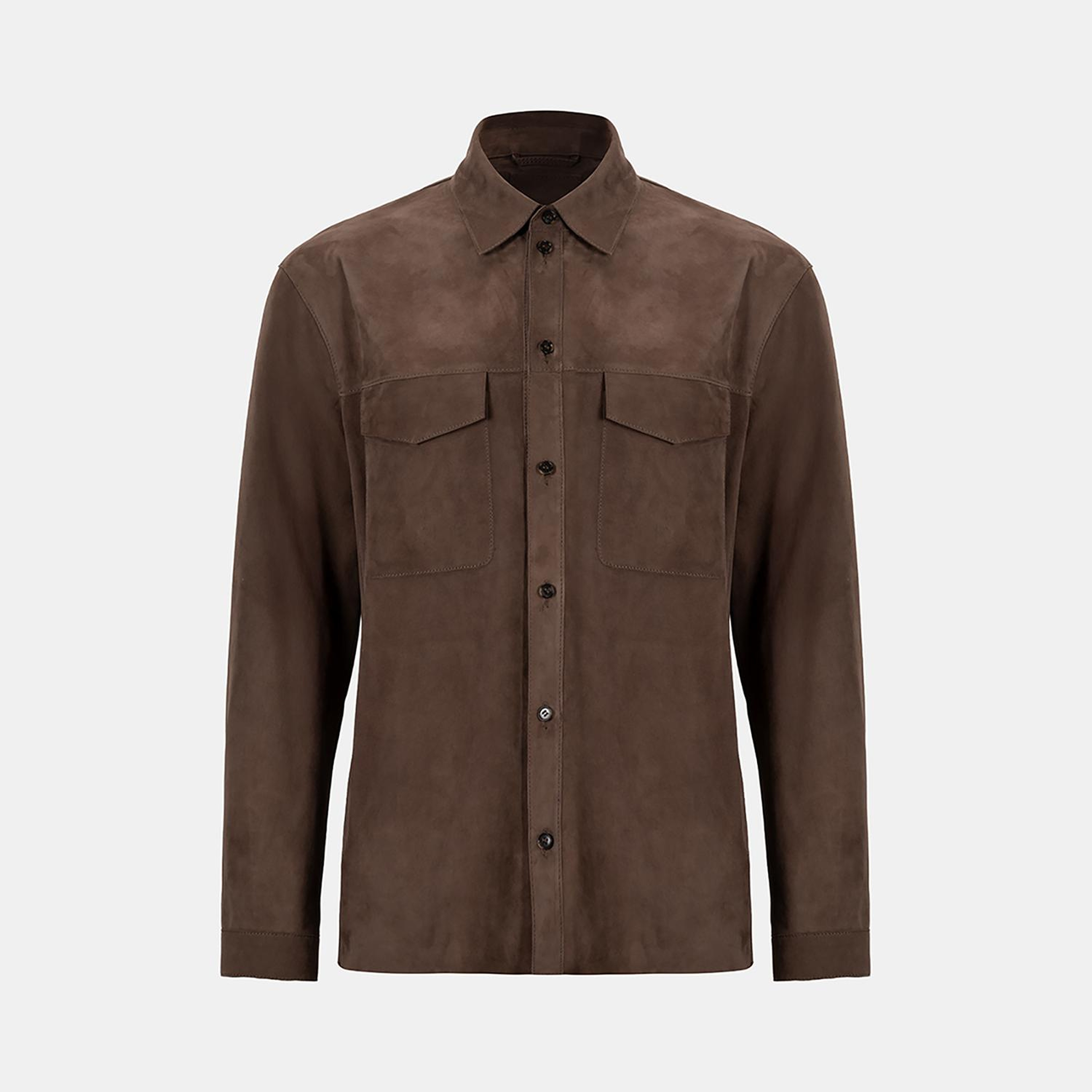 Erkek Kahve Süet Gömlek