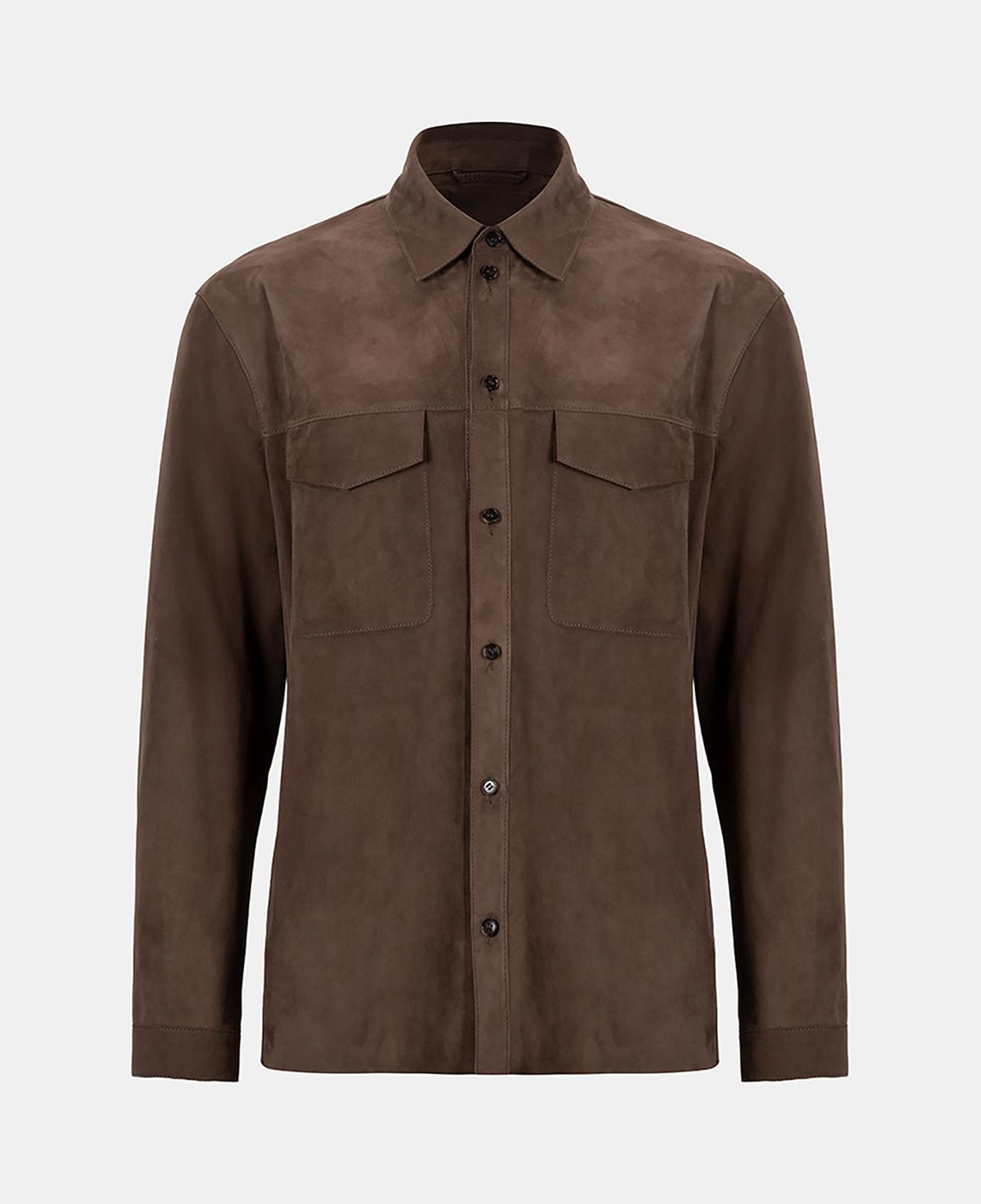 Erkek Kahve Süet Gömlek