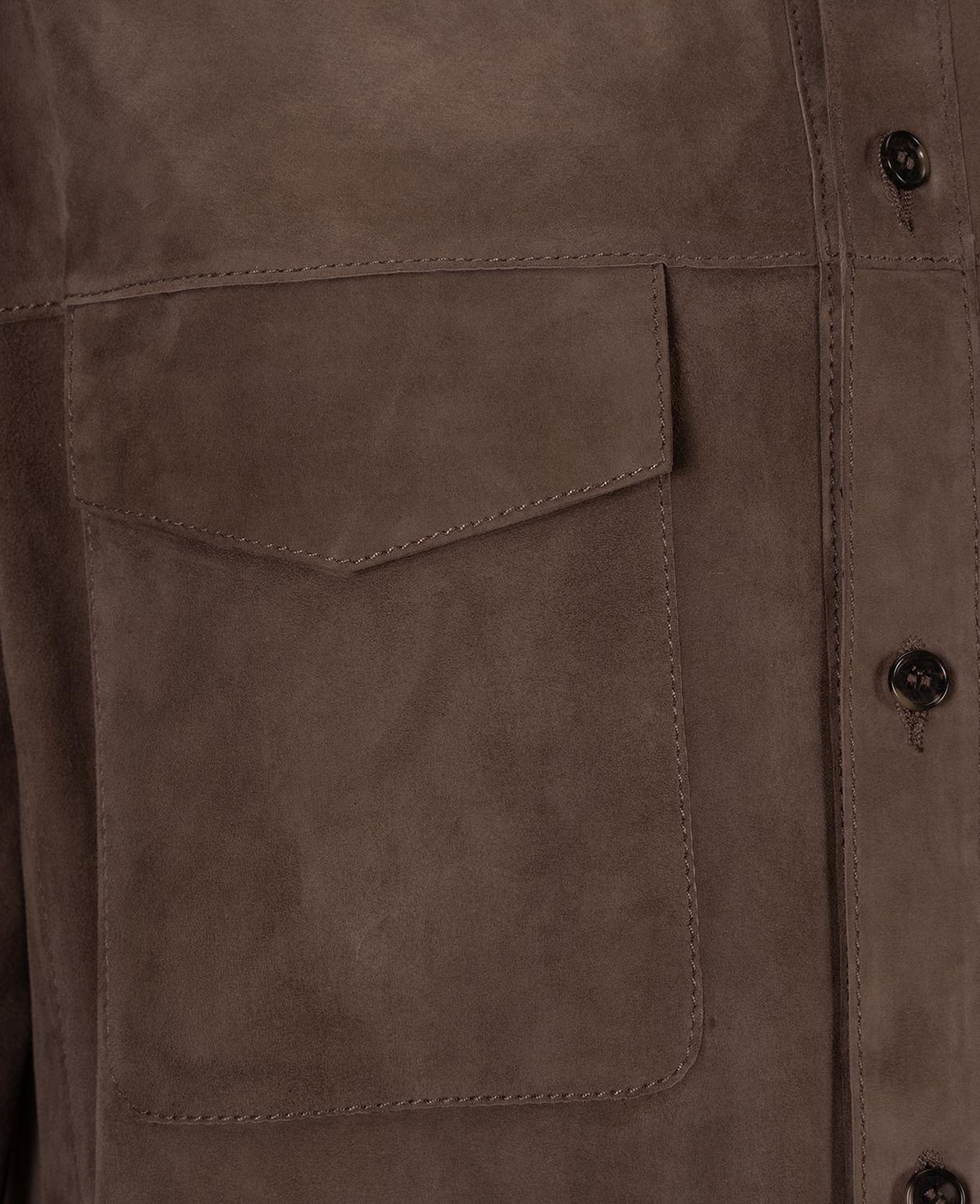 Erkek Kahve Süet Gömlek