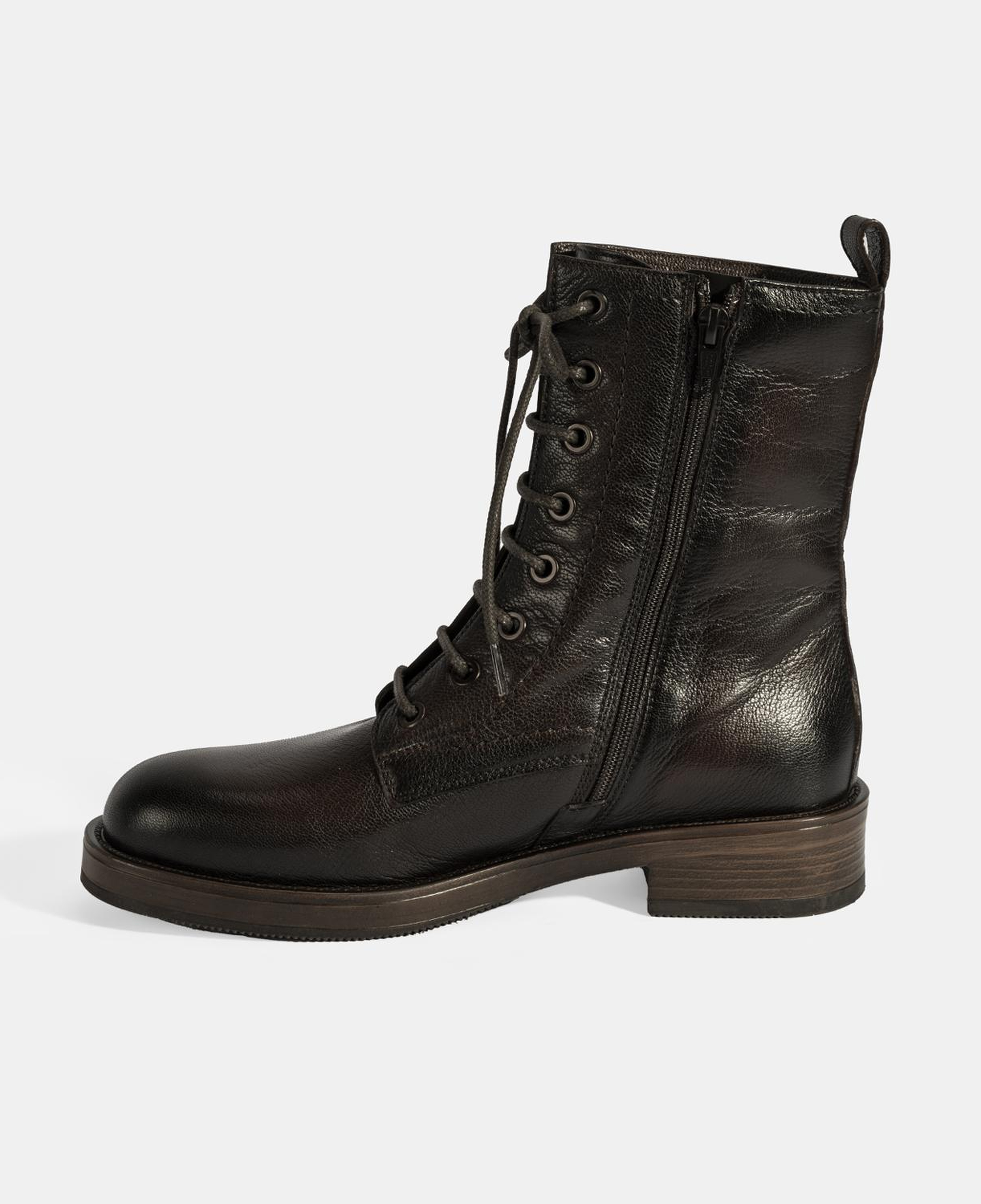 Kadın Kahve Bağcıklı Deri Postal Bot