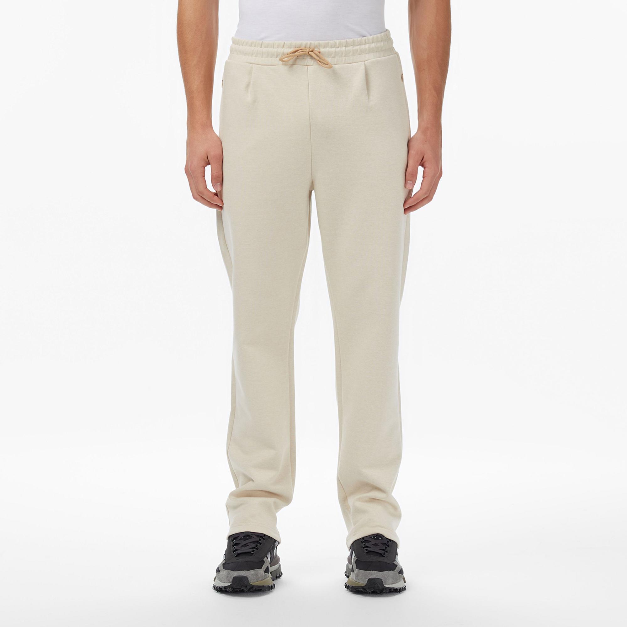 Lacoste Erkek Regular Fit Monogram Krem Eşofman Altı