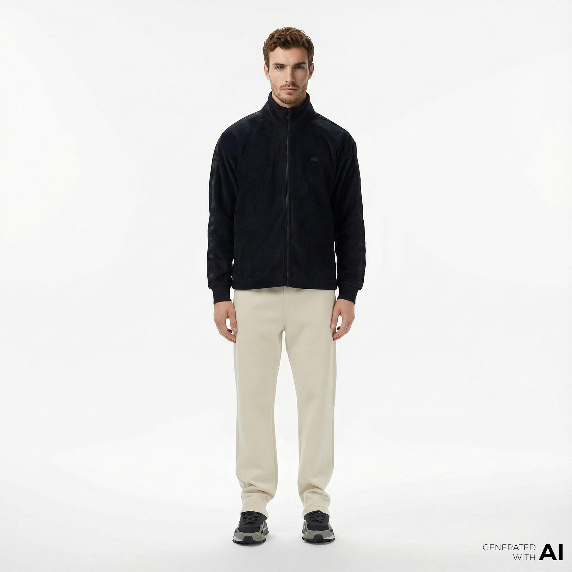 Lacoste Erkek Regular Fit Monogram Krem Eşofman Altı