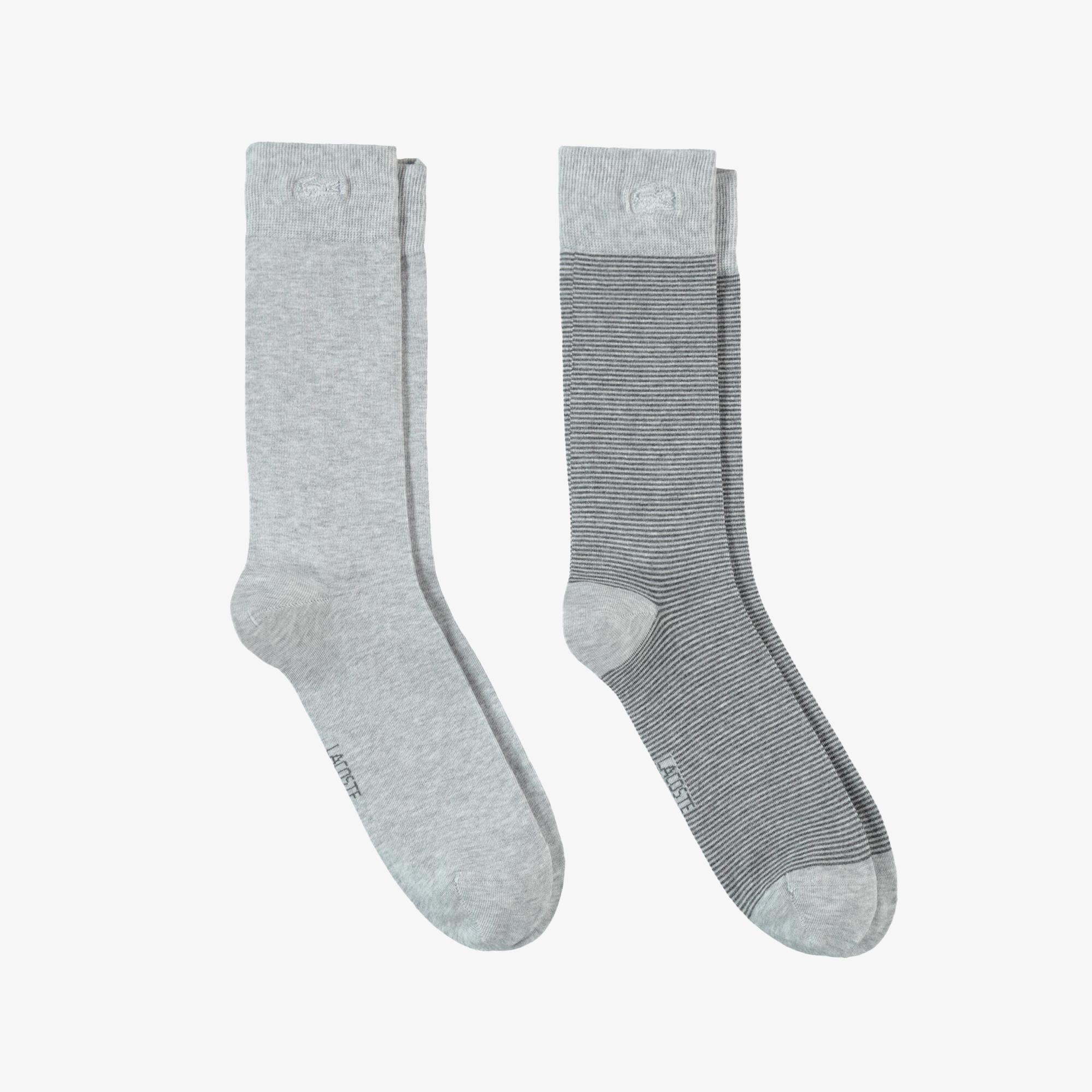 Lacoste Erkek Çizgili Gri Çorap