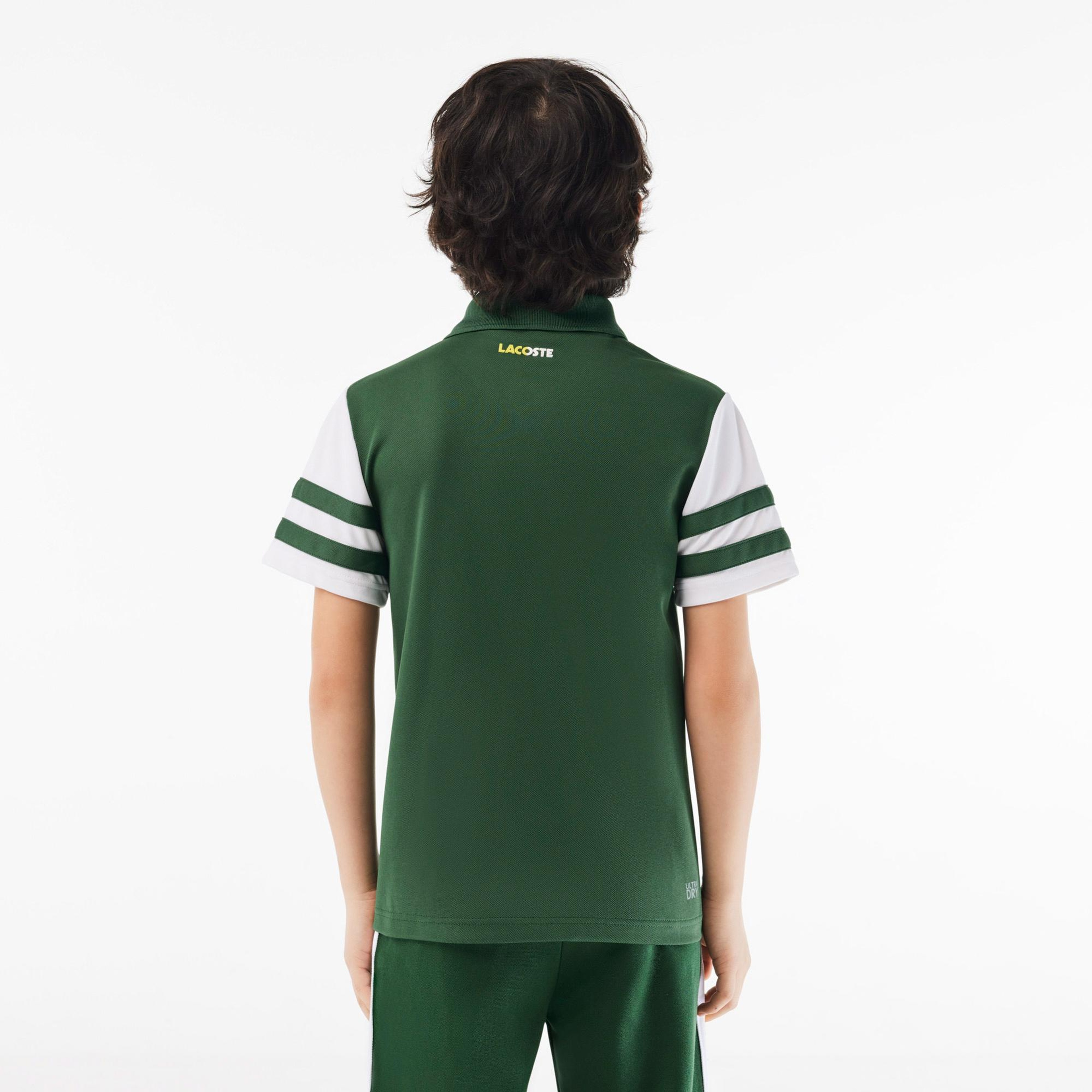 Lacoste Çocuk Renk Bloklu Yeşil Polo