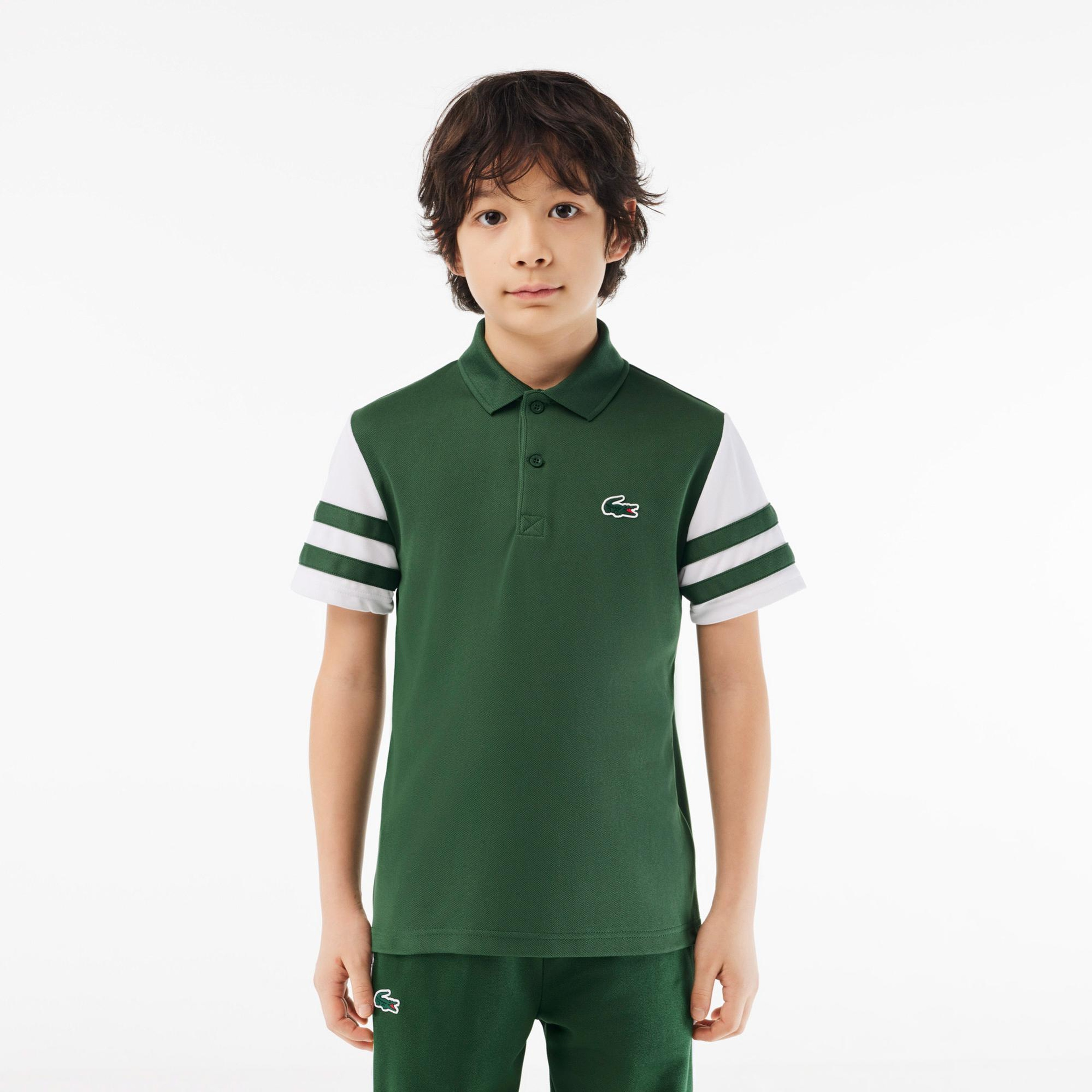 Lacoste Çocuk Renk Bloklu Yeşil Polo