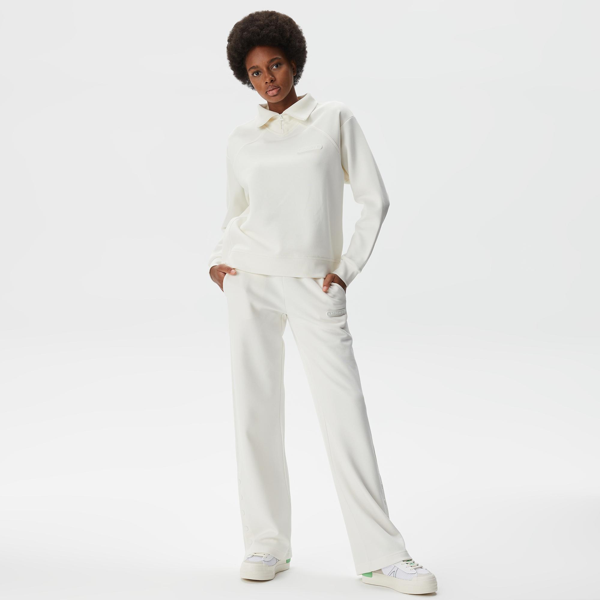Lacoste Kadın Straight Fit Beyaz Eşofman Altı