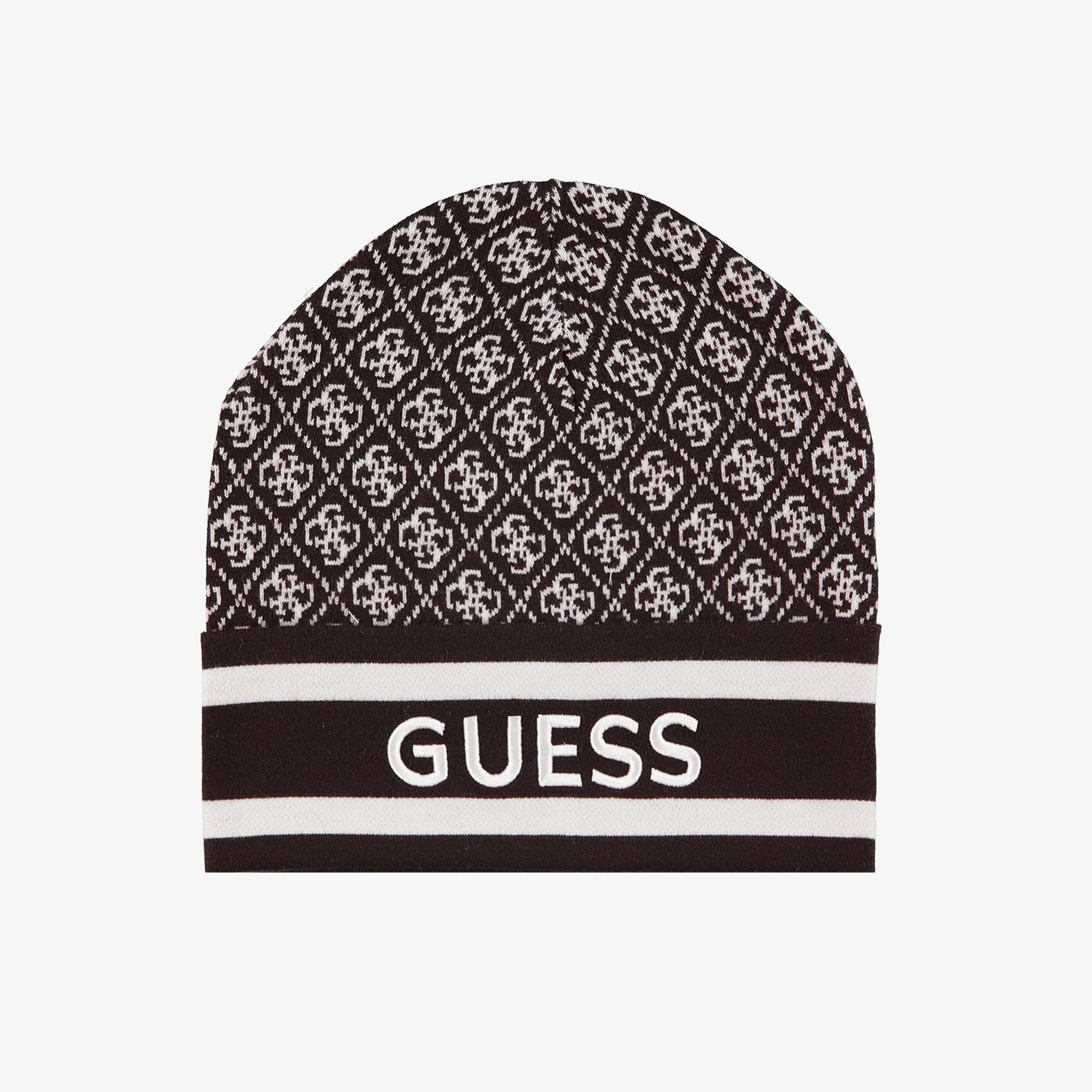 Guess Sevyn 4G Logo Yün Karışımlı Kadın Kahverengi Bere