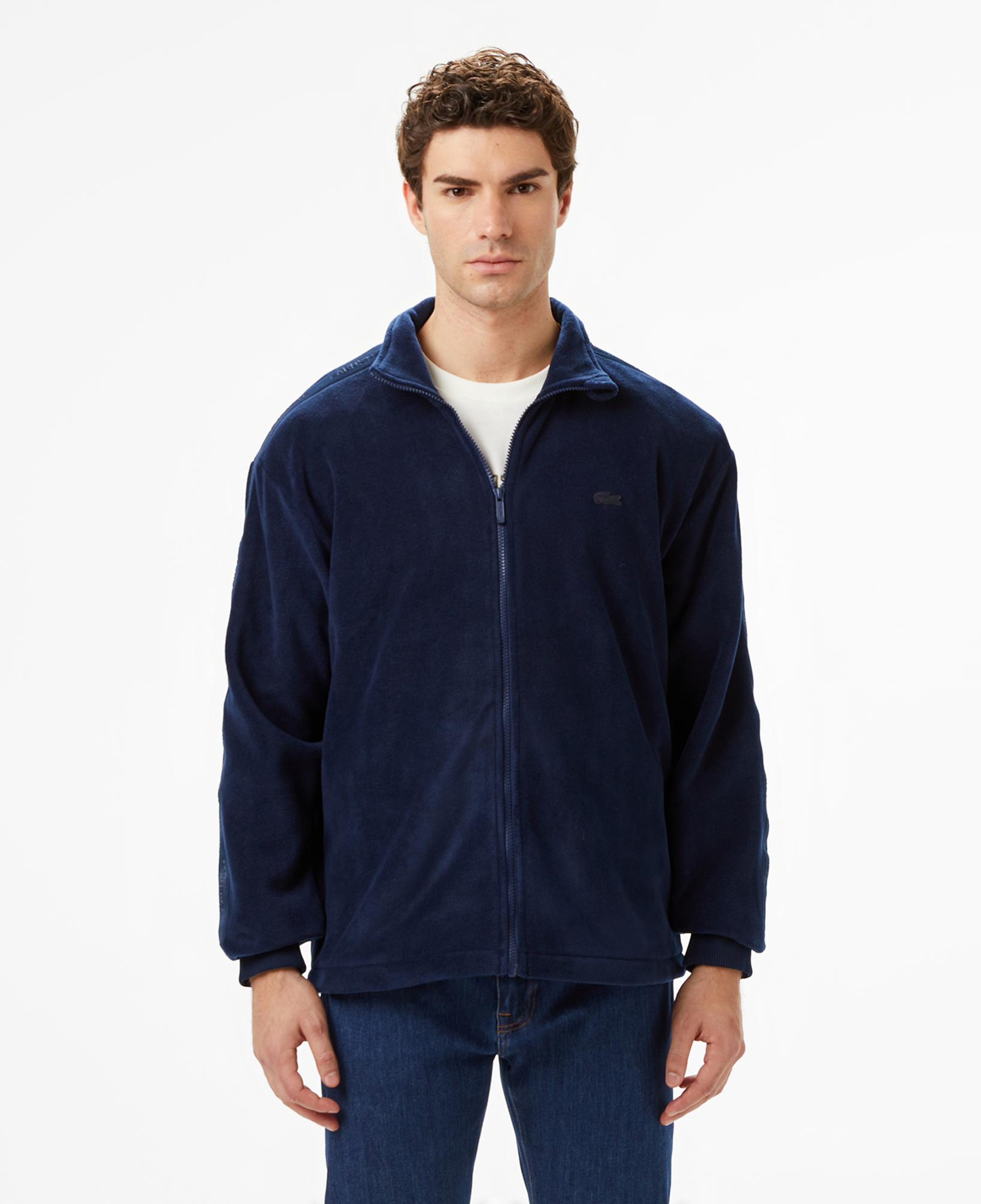 Lacoste Erkek Loose Fit Fermuarlı Lacivert Sweatshirt