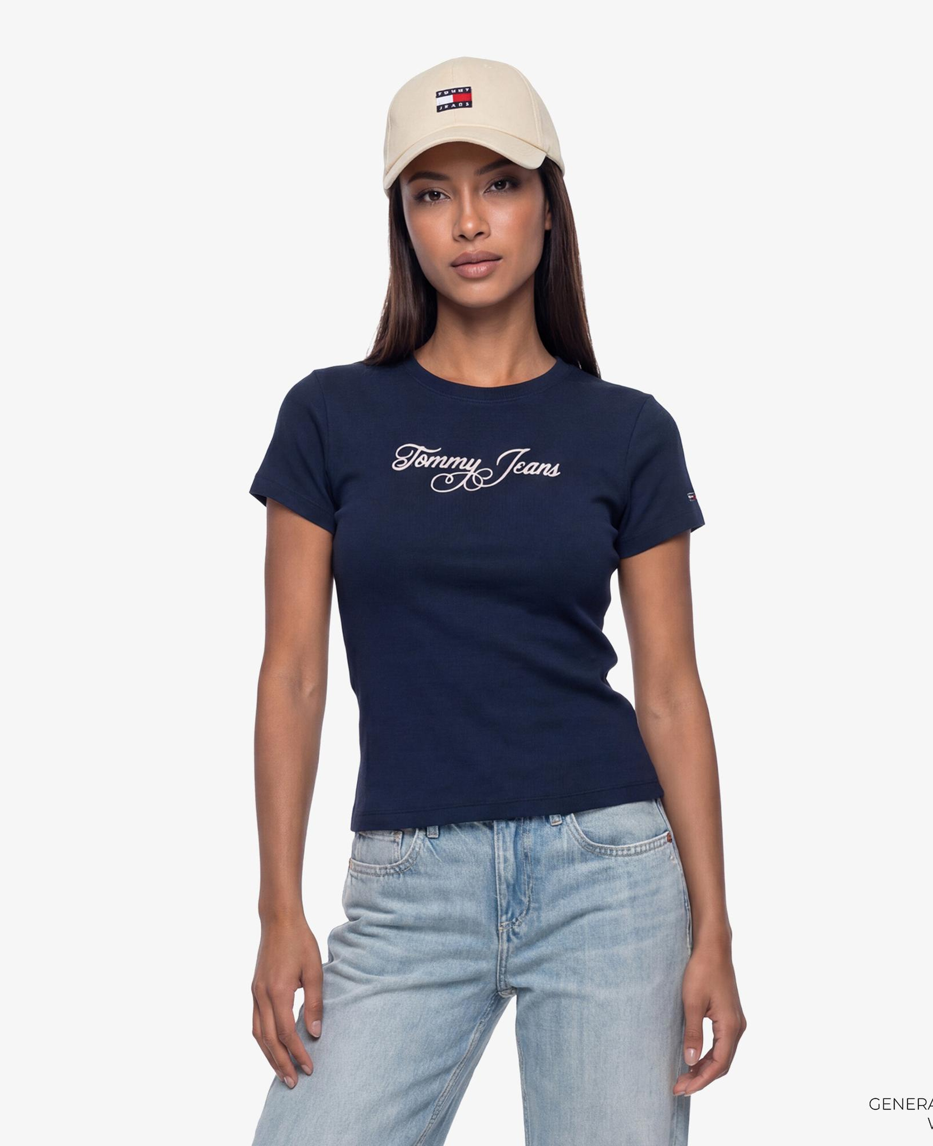 Tommy Hilfiger Essential Logo Kadın Lacivert T-Shirt