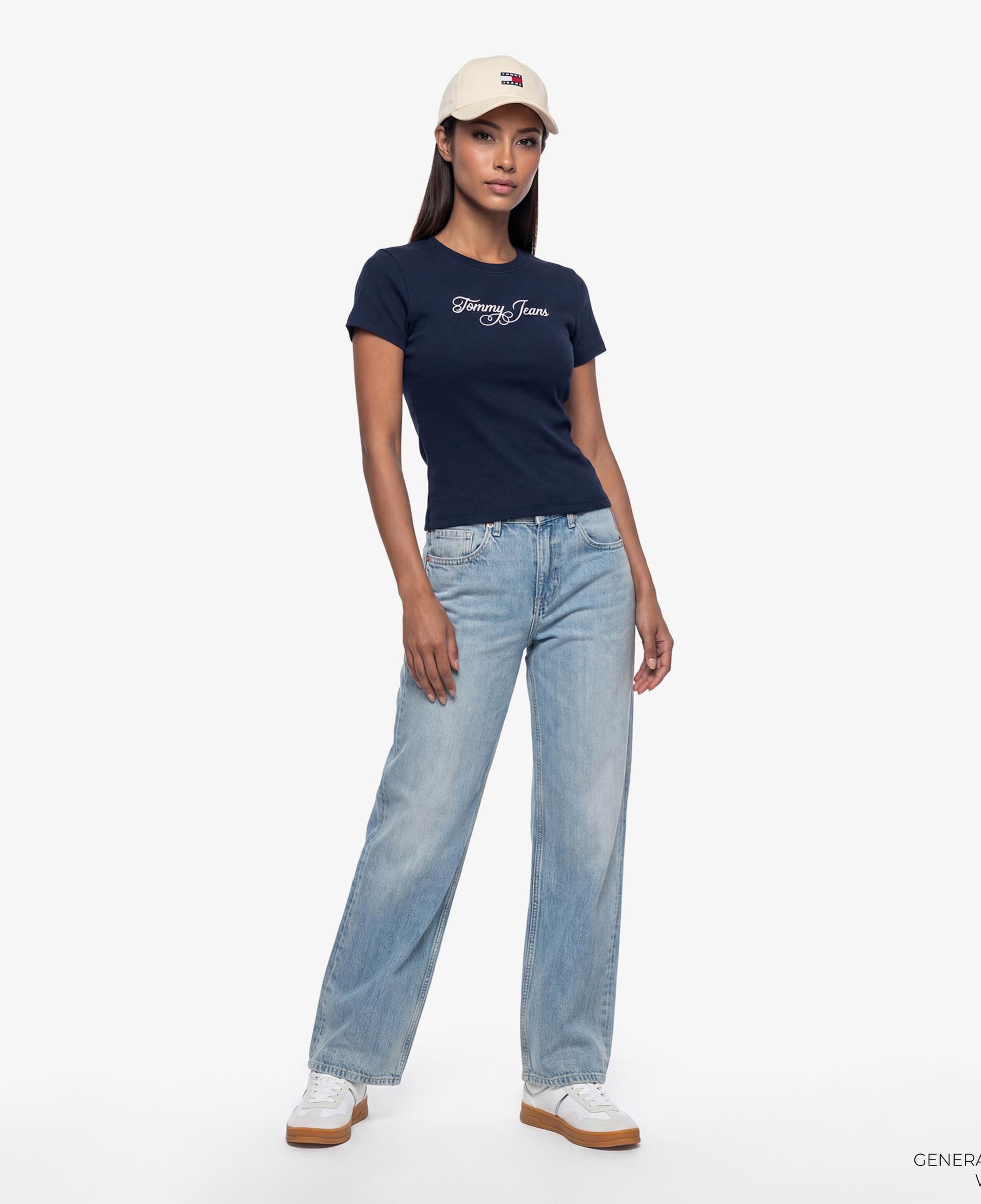 Tommy Hilfiger Essential Logo Kadın Lacivert T-Shirt