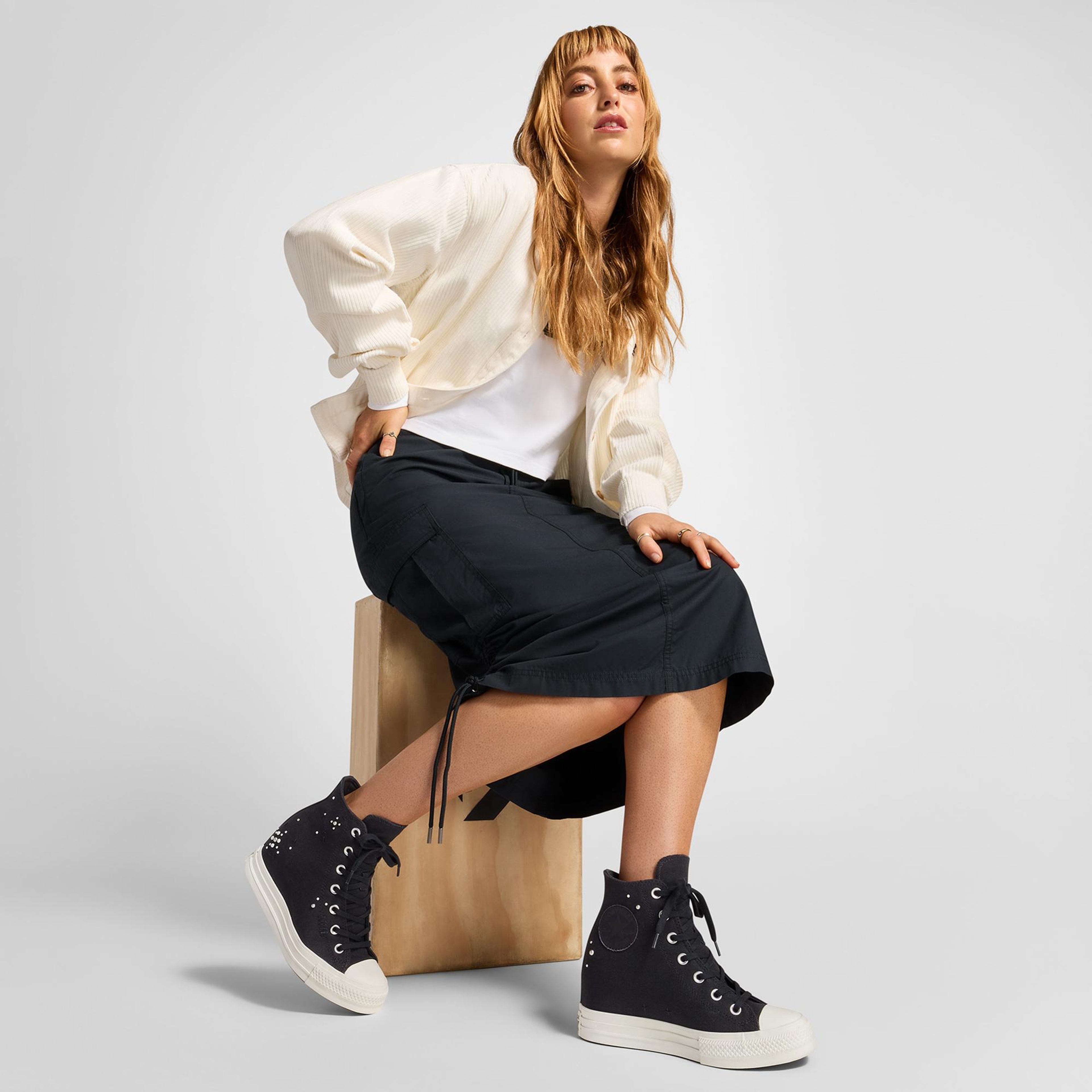 Converse Chuck Taylor All Star Wedge Kadın Siyah Platform Sneaker