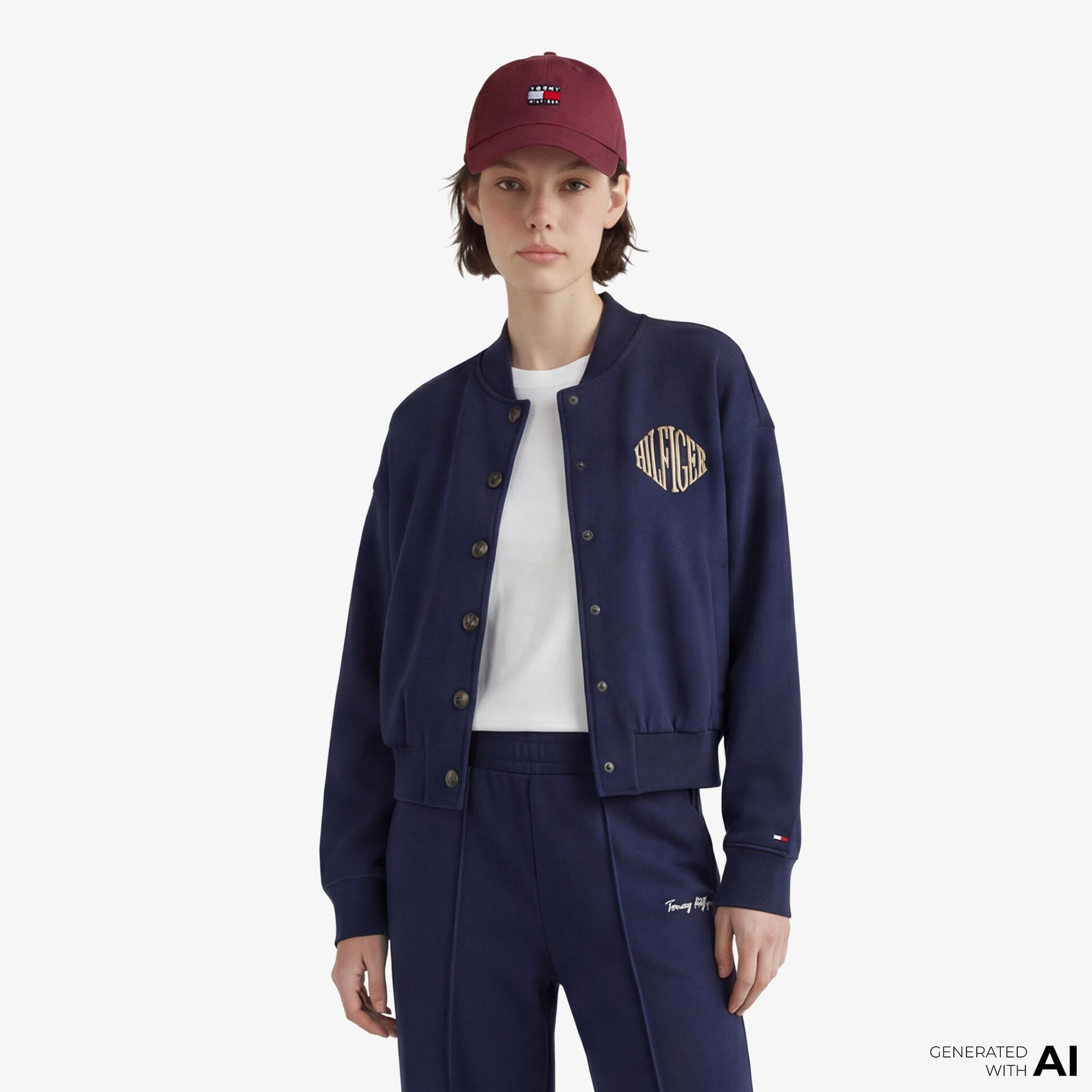 Tommy Hilfiger Varsity Hilfiger Kadın Lacivert Sweatshirt