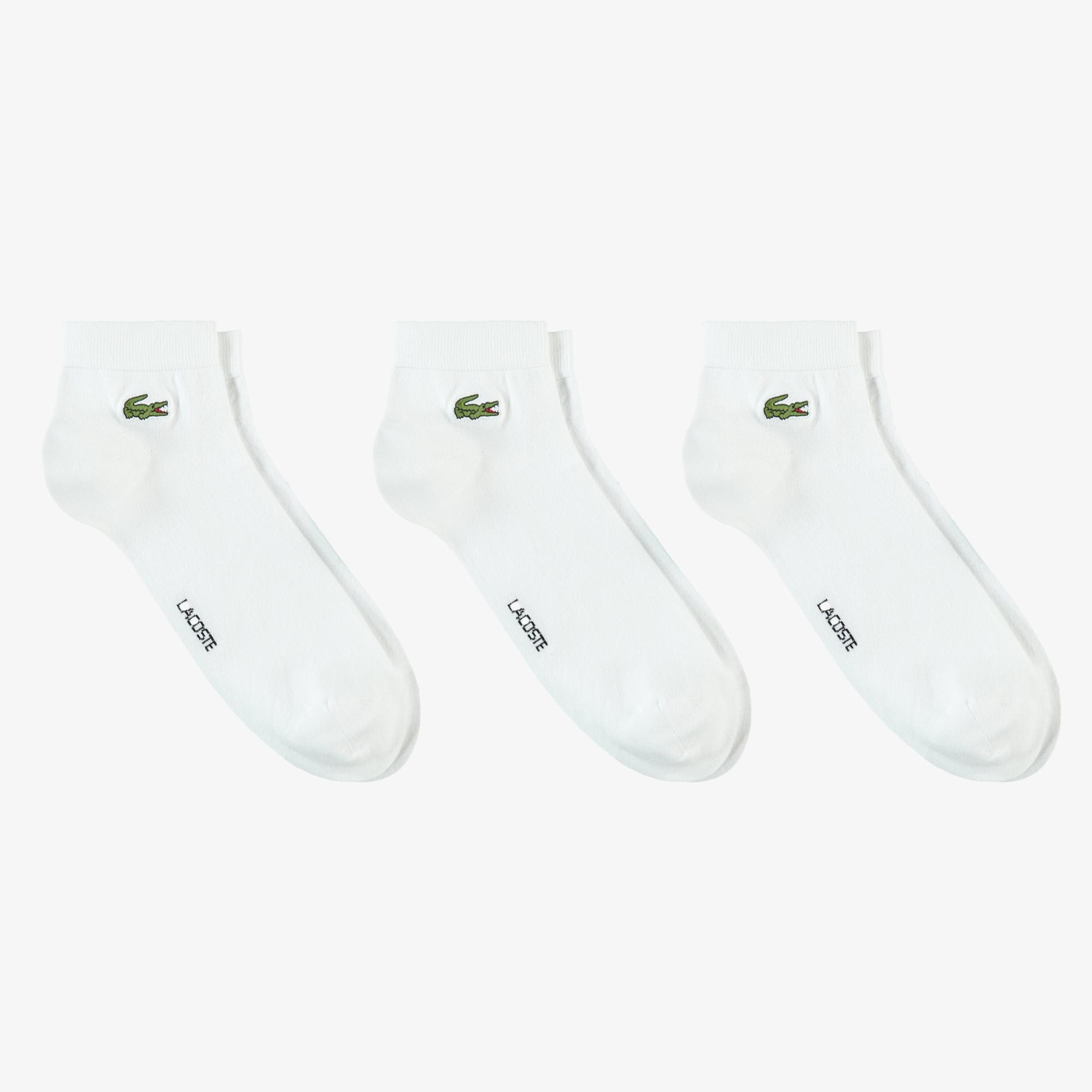 Lacoste Unisex 3'lü Beyaz Çorap
