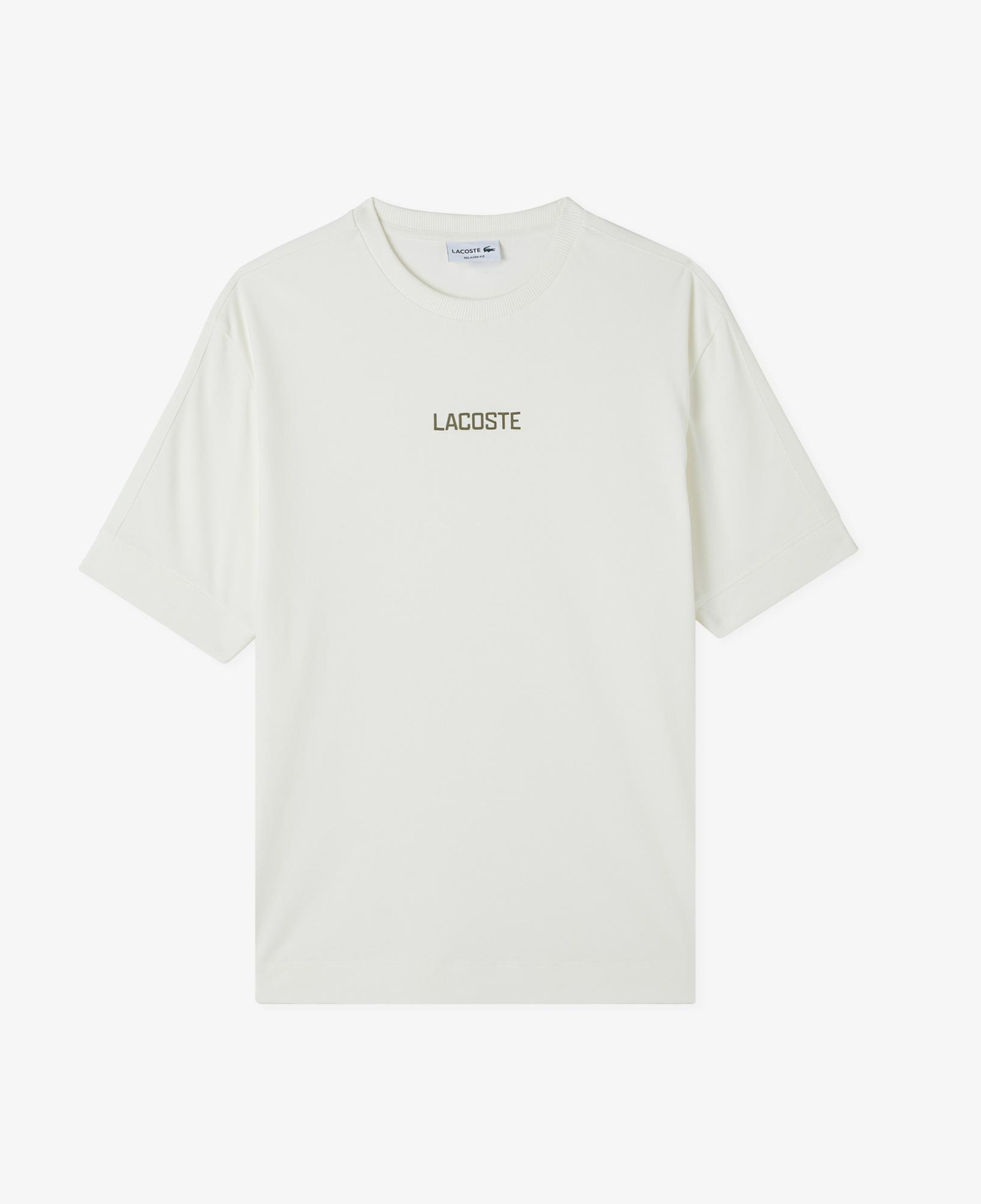 Lacoste Erkek Loose Fit Bisiklet Yaka Baskılı Beyaz T-Shirt
