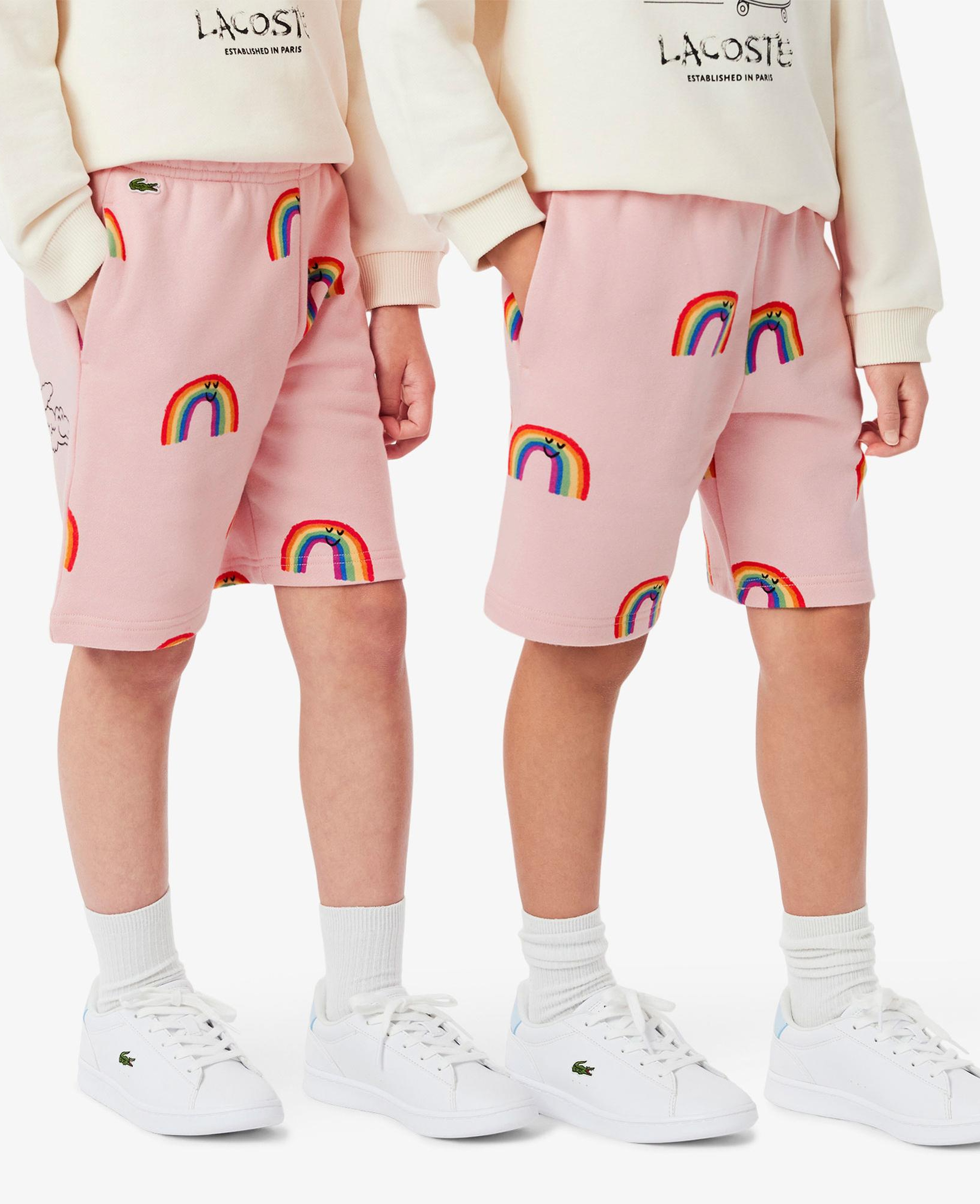 Lacoste Çocuk Desenli Pembe Şort