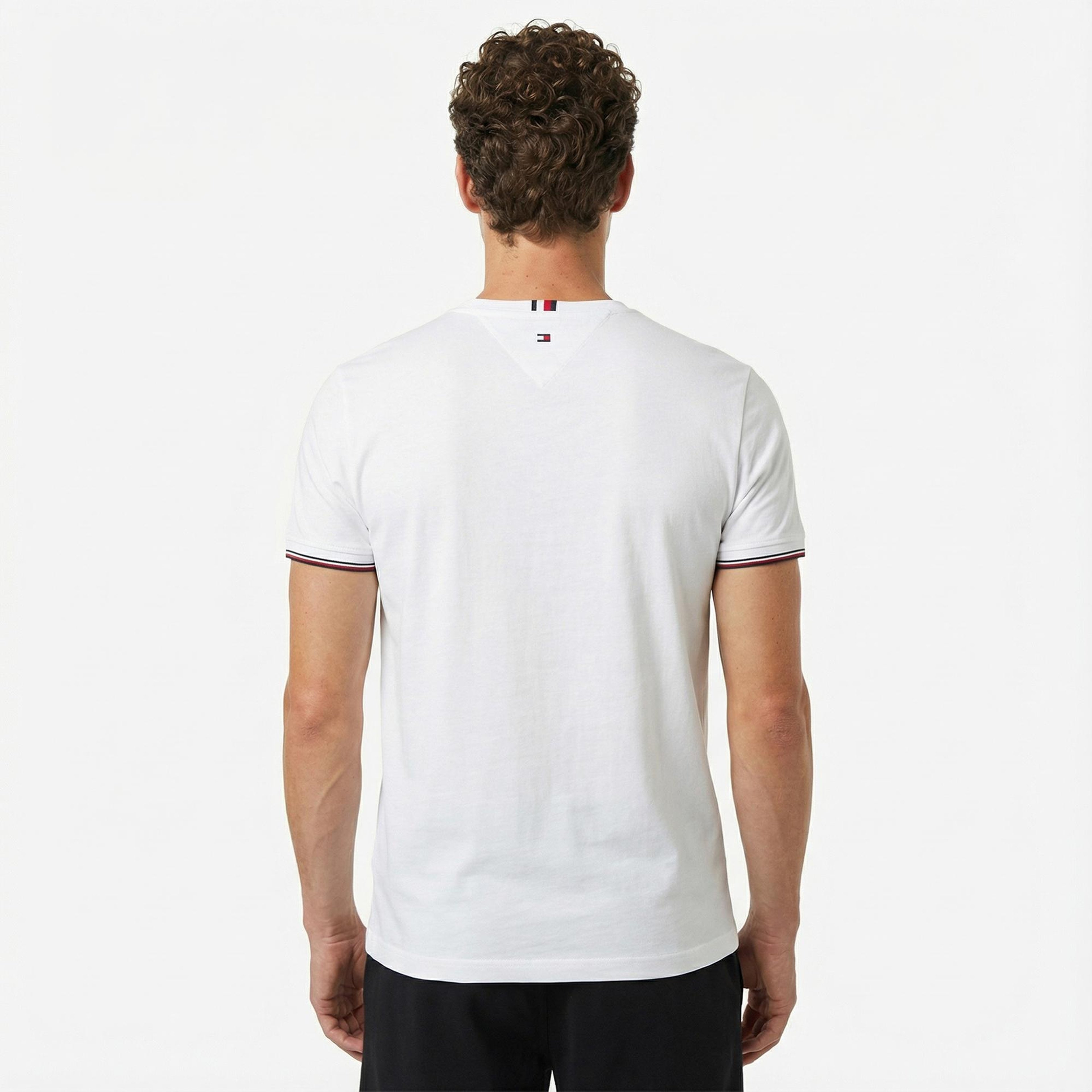 Tommy Hilfiger Logo Tipped Erkek Beyaz T-Shirt
