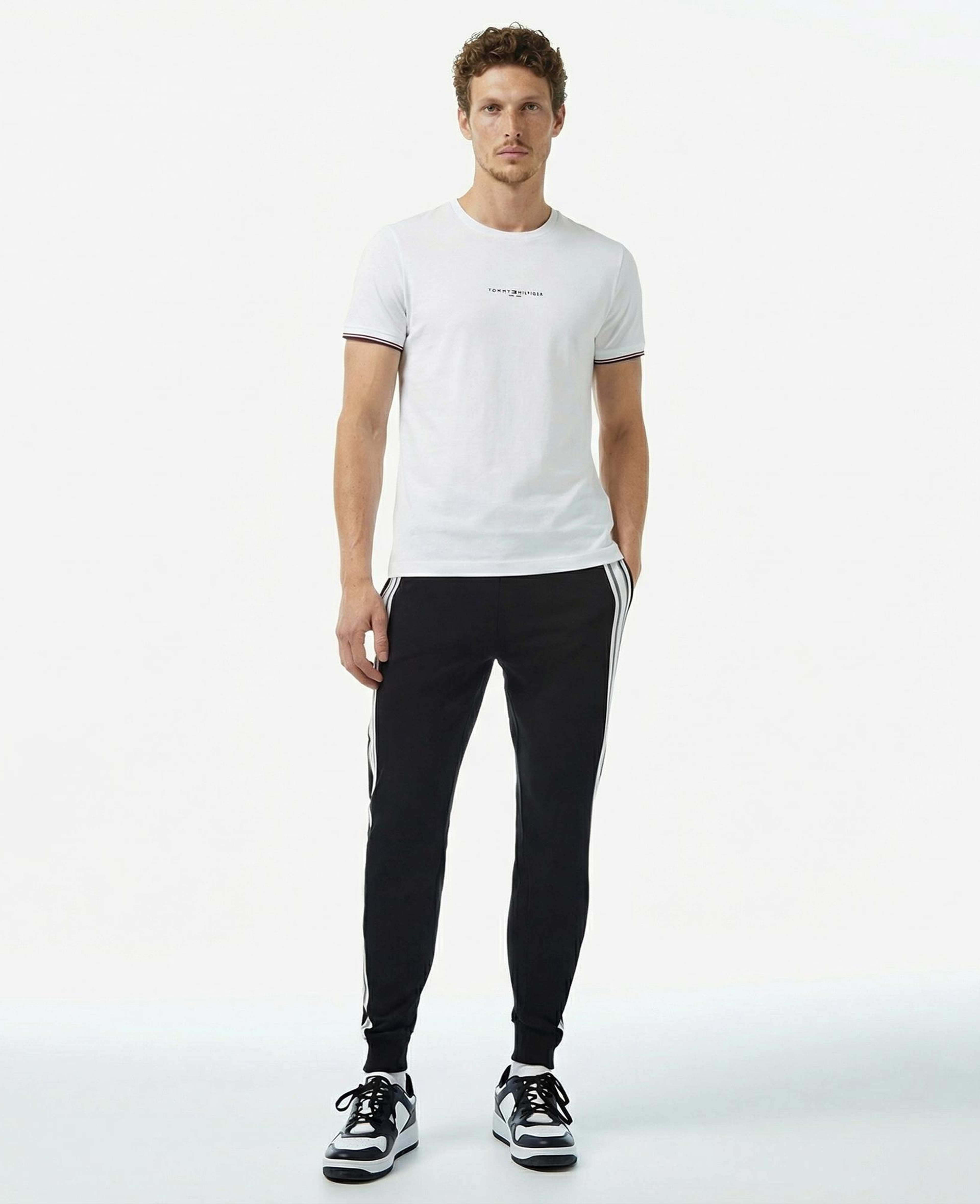 Tommy Hilfiger Logo Tipped Erkek Beyaz T-Shirt